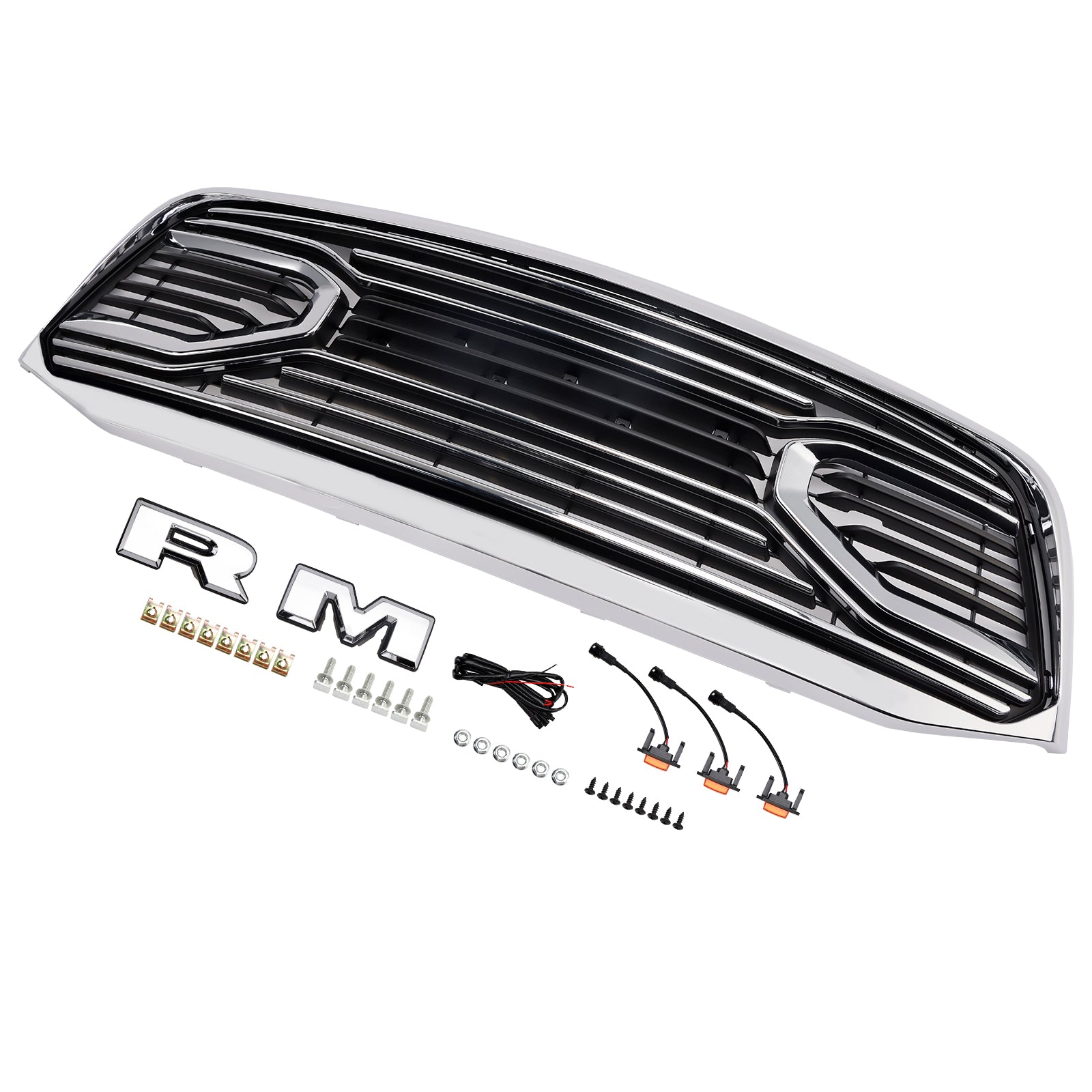 Rejilla cromada para parachoques delantero, compatible con Dodge RAM 1500 2006-08 RAM 2500 06-09
