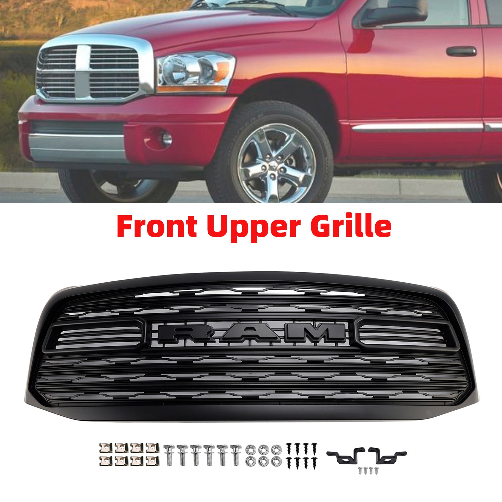 LTD Style Front Bumper Grill Grille Fit Dodge RAM 1500 2006-2008 RAM 2500 2006-2009