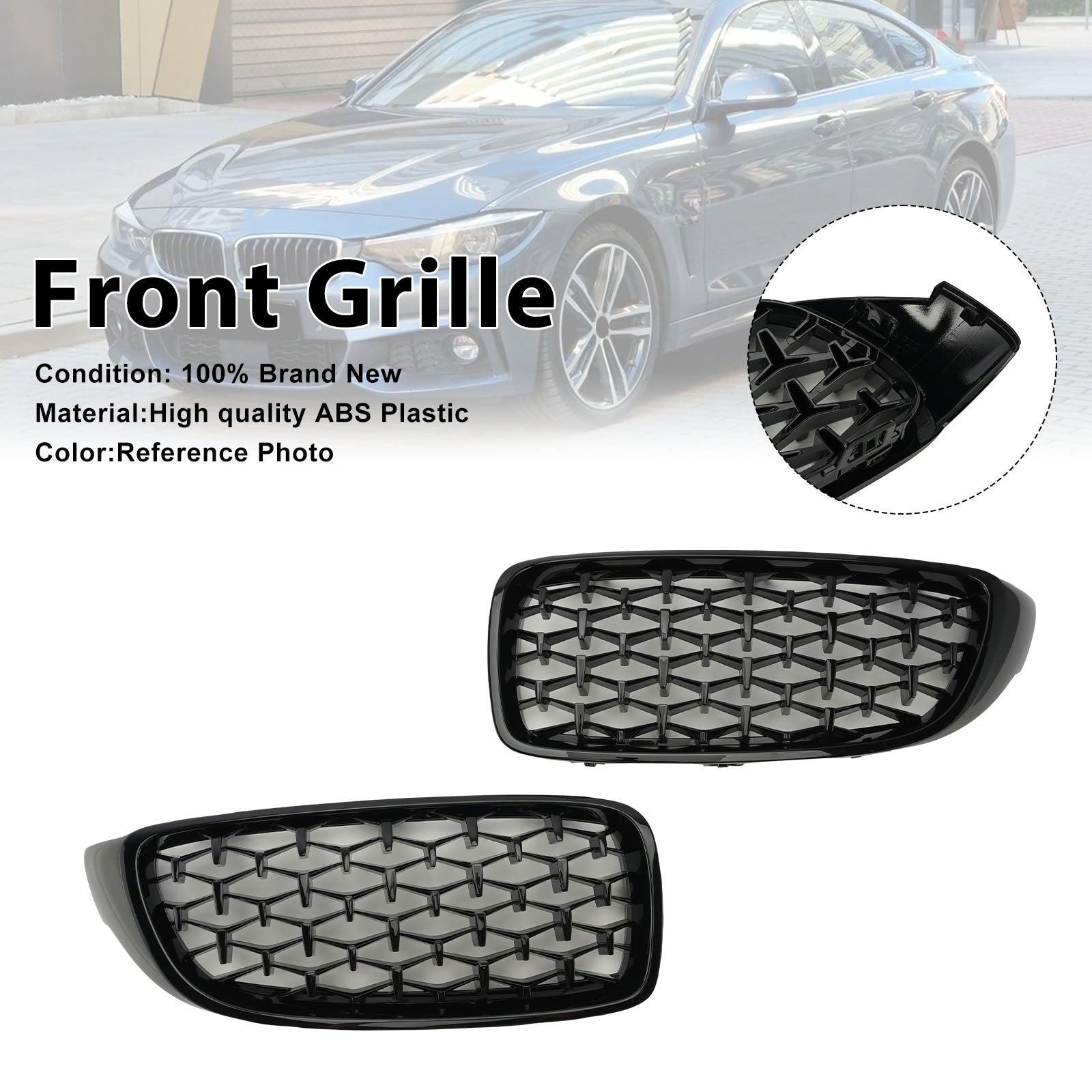 2014-2018 BMW 4-serie F32 F33 F36 F82 M4 Alle modellen Diamond Front Upper Grille
