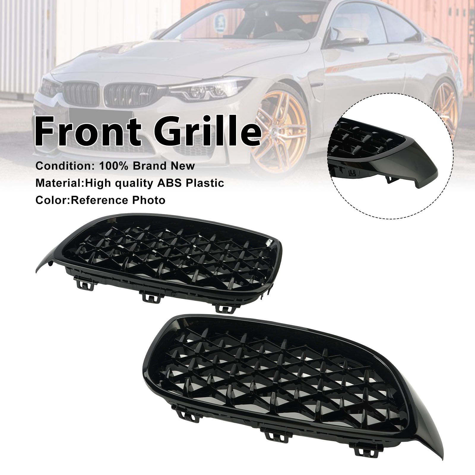 2014-2018 BMW 4 Sereis F32 F33 F36 F82 M4 All Models Diamond Front Upper Grille