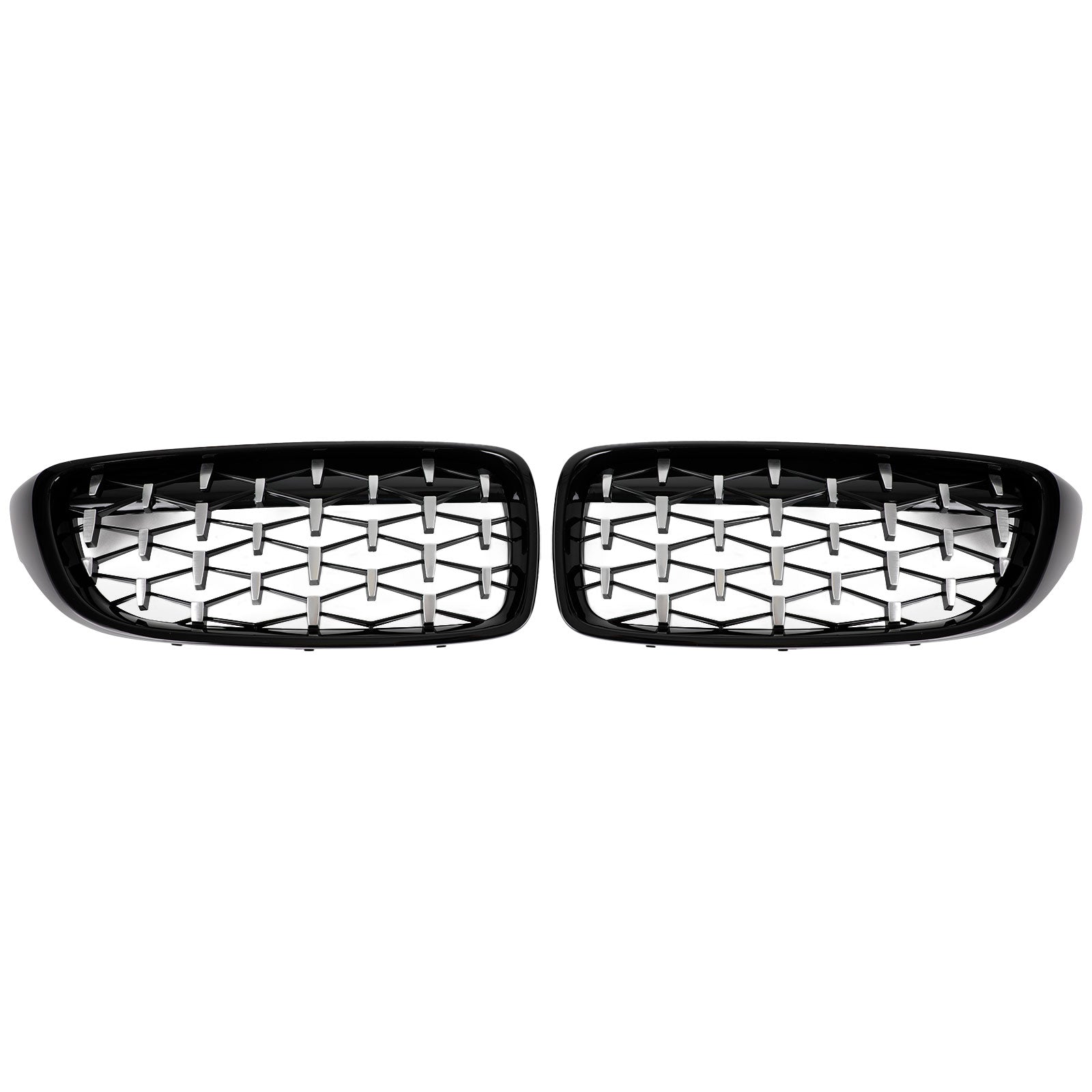 2014-2018 BMW 4 Sereis F32 F33 F36 F82 M4 All Models Black & Chrome Diamond Front Upper Grille