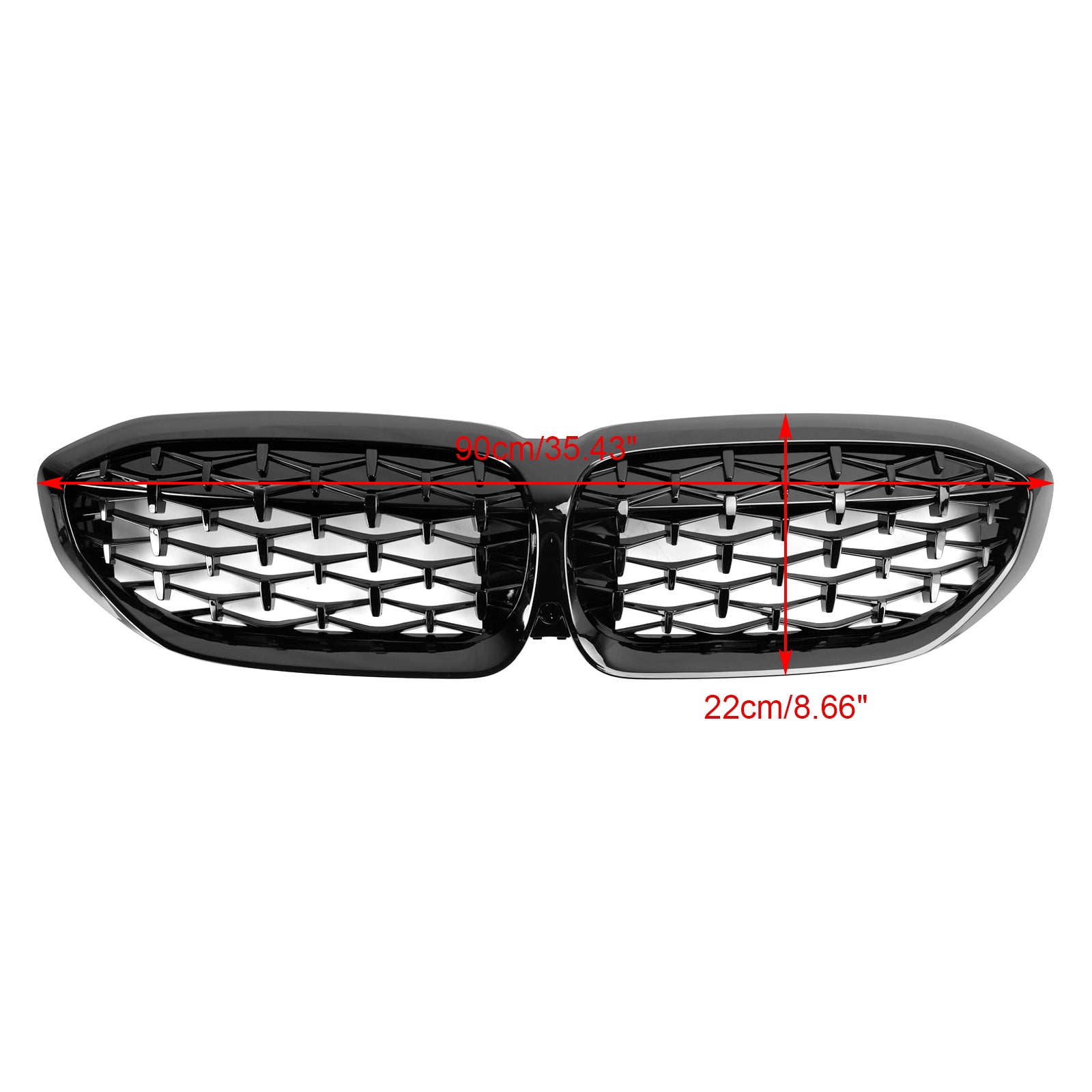 2019-2022 BMW 3 Series G20 Diamond Black Kidney Grille Grill 51138072085