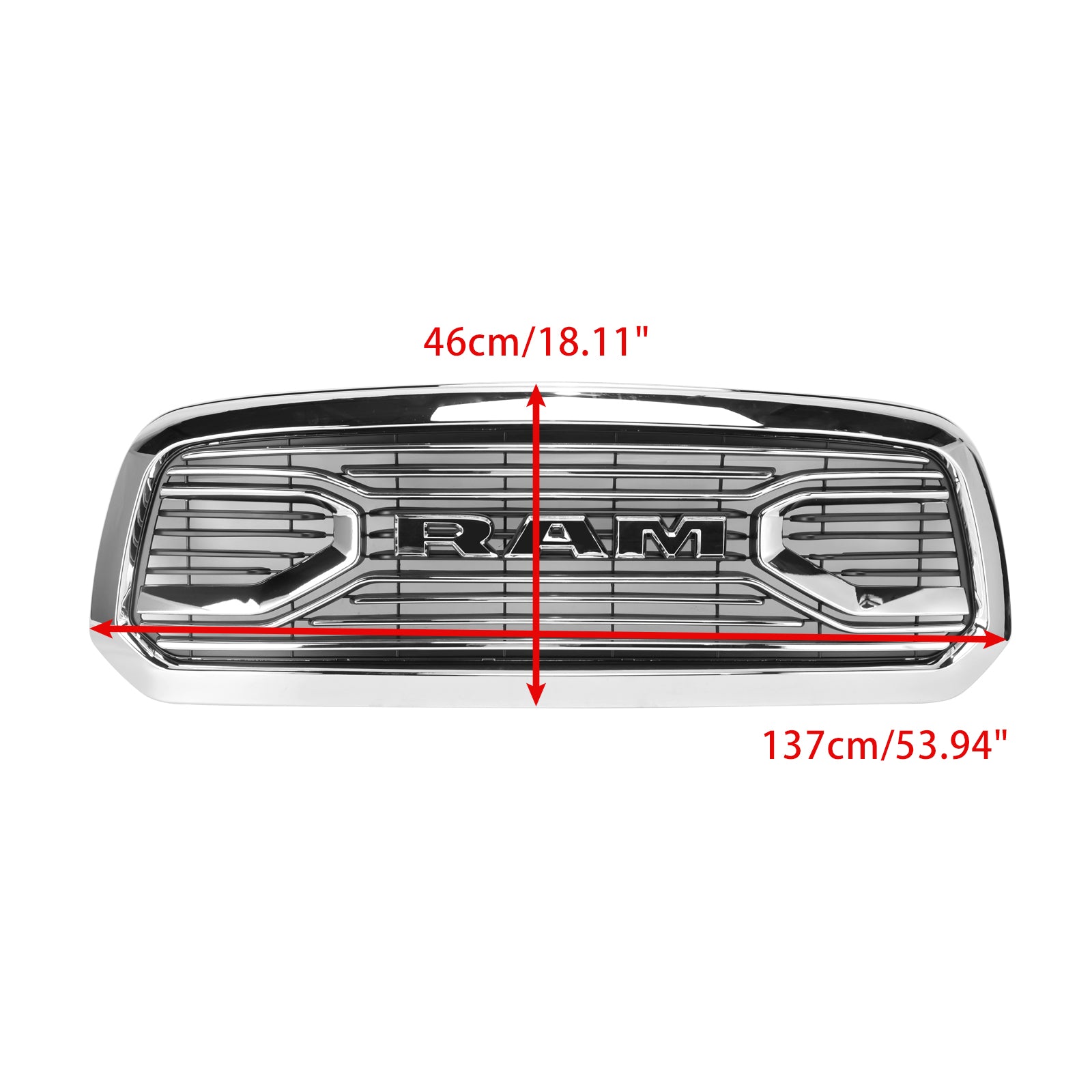 2013-2018 Dodge Ram 1500 Big Horn Style Front Bumper Grill Grille Chrome