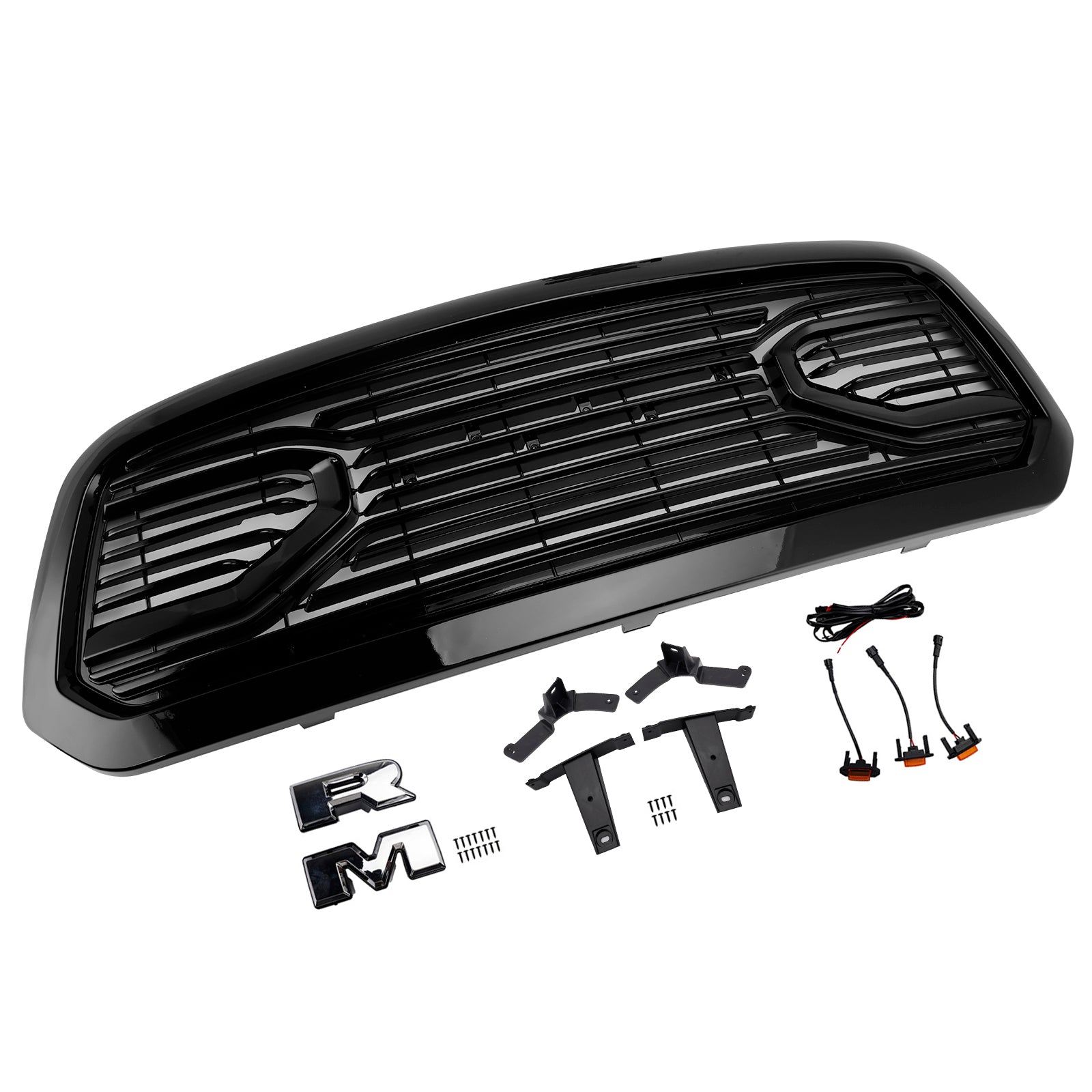 2013-2018 Dodge Ram 1500 Big Horn Style Front Bumper Grill Grille Black
