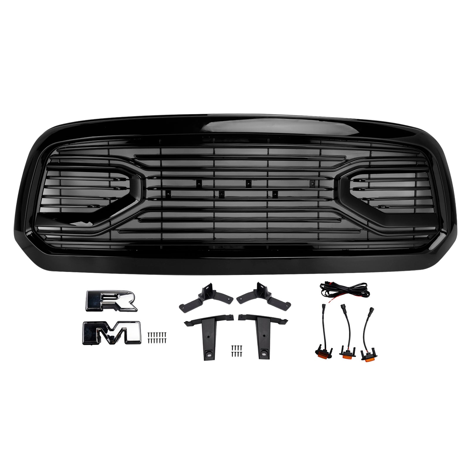 2013-2018 Dodge Ram 1500 Big Horn Style Front Bumper Grill Grille Black