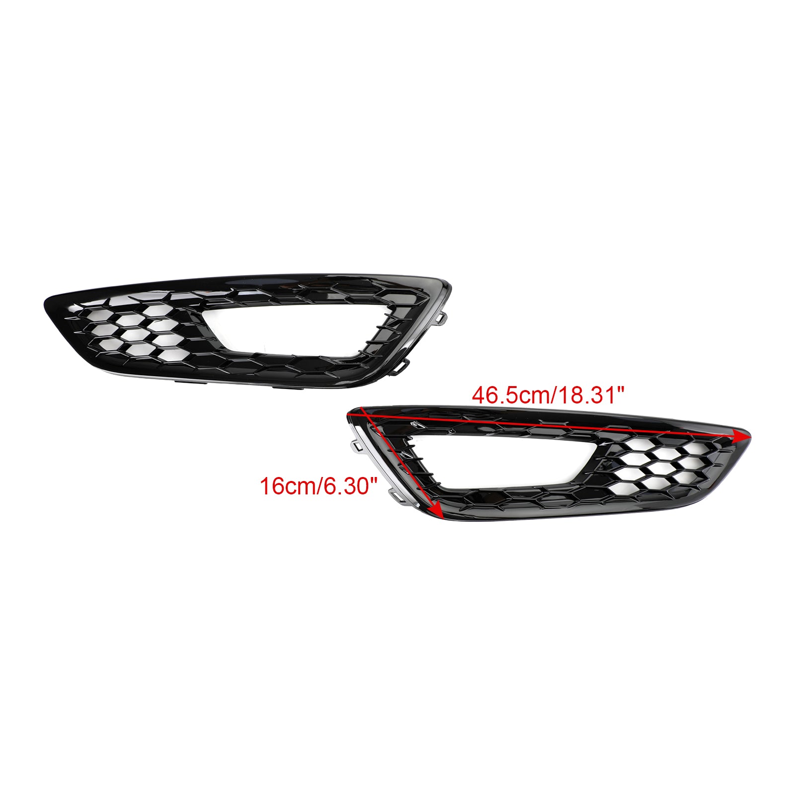 Pair Front Bumper Fog Light Lamp Cover Bezel Grill fit Ford Focus 2015-2017