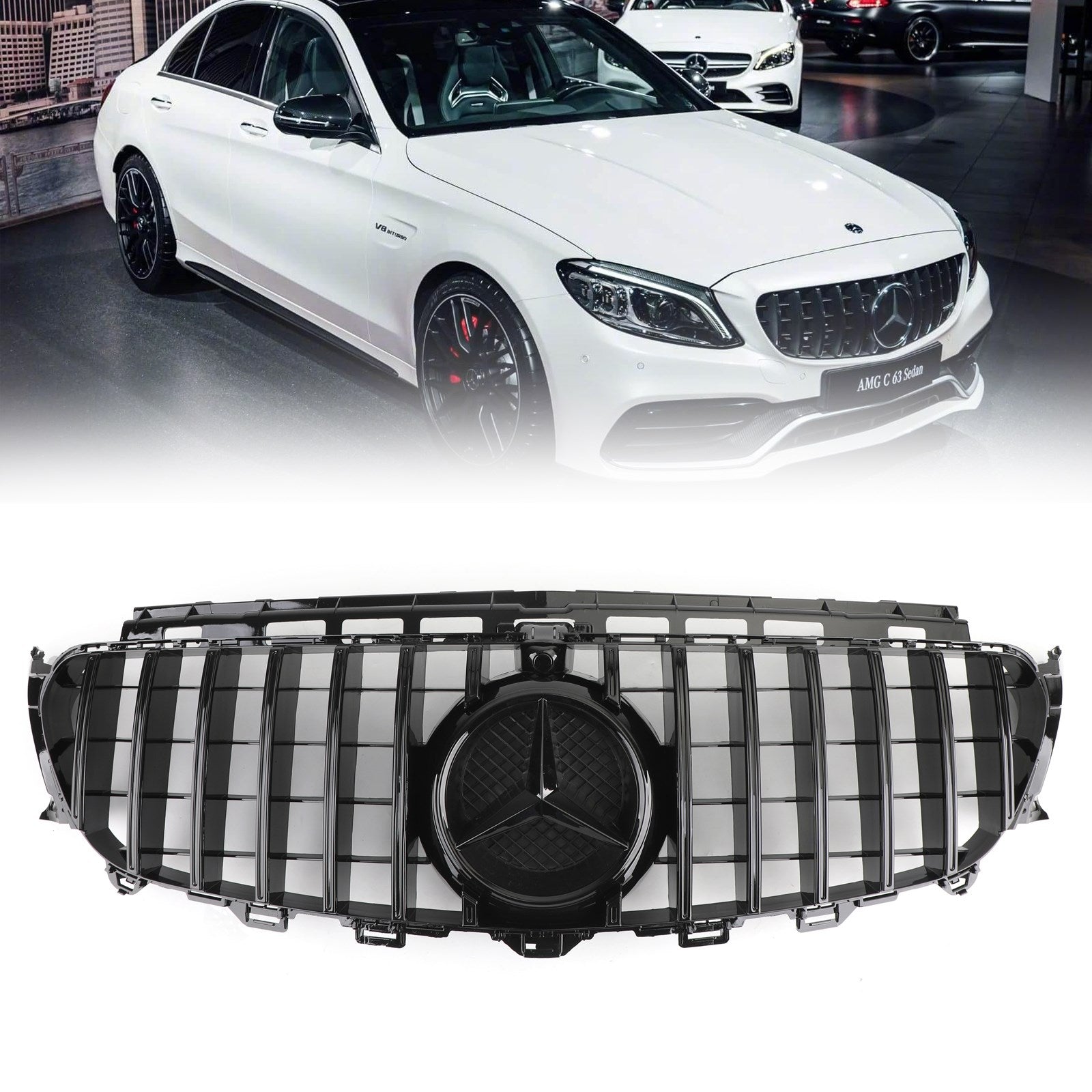 Front Grill Grille W/ CAMERA Fit Mercedes Benz W213 E-Class AMG 2016-2019