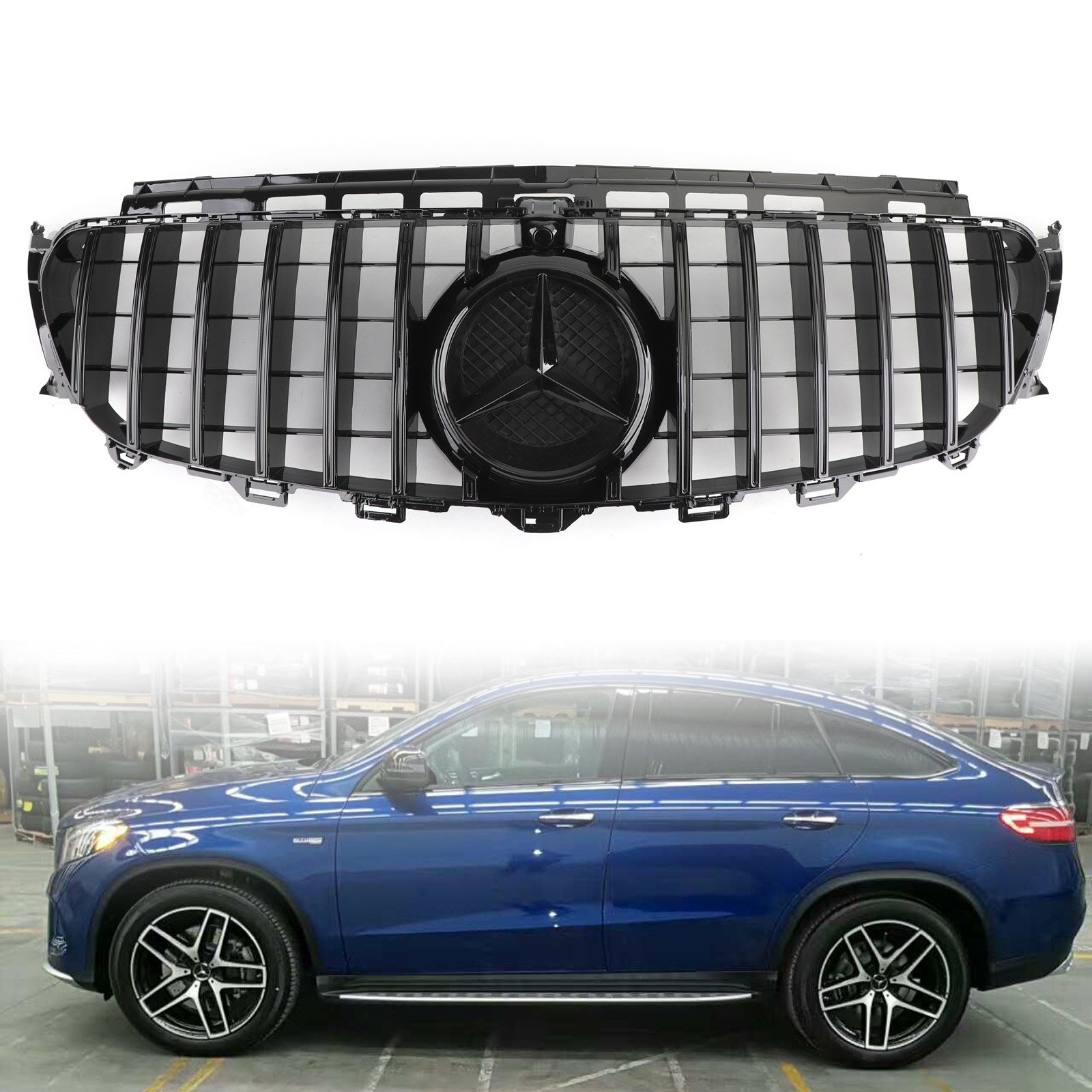 Front Grill Grille W/ CAMERA Fit Mercedes Benz W213 E-Class AMG 2016-2019