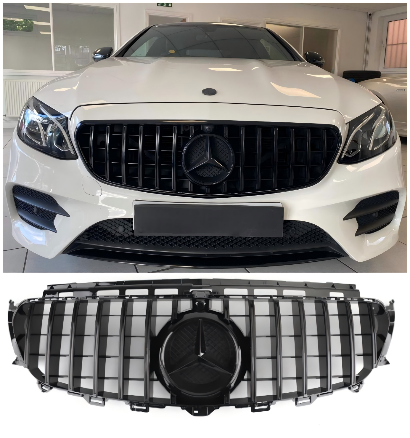 2016-2019 Mercedes Benz W213 E-Class AMG Front Grill Grille W/ CAMERA With Logo