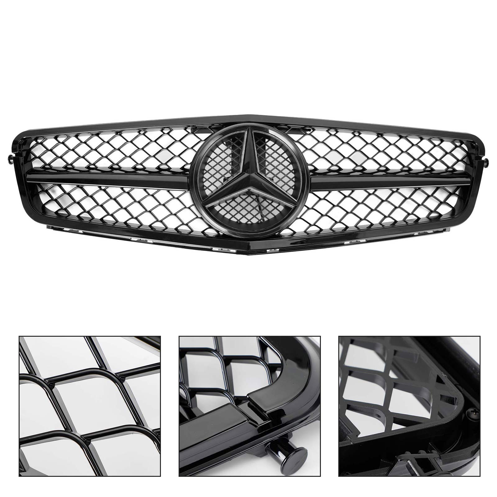 Classe C Benz 2008-2014W204 Grille de pare-chocs avant C300 C350 avec LED AMG