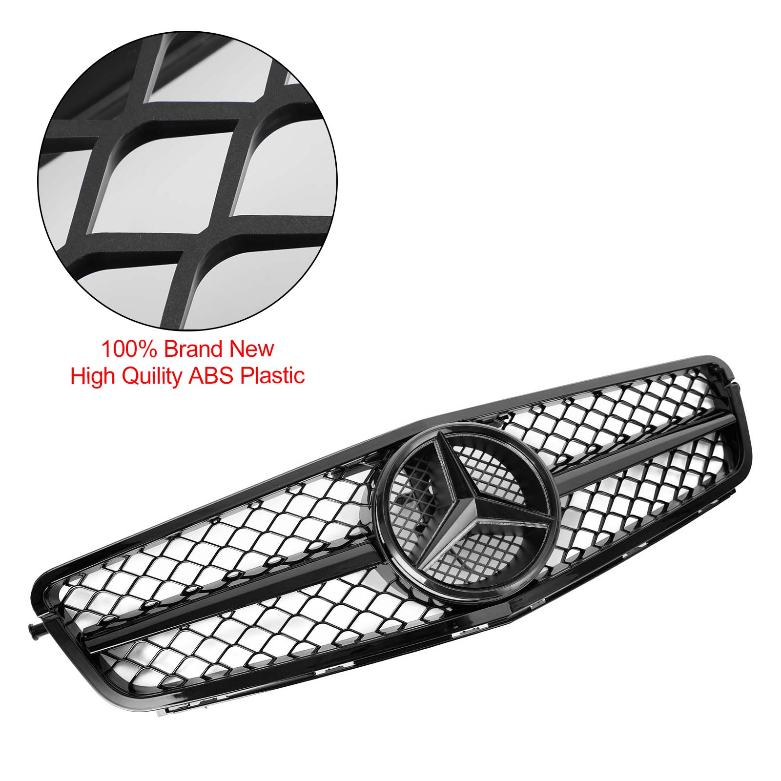 Classe C Benz 2008-2014W204 Grille de pare-chocs avant C300 C350 avec LED AMG