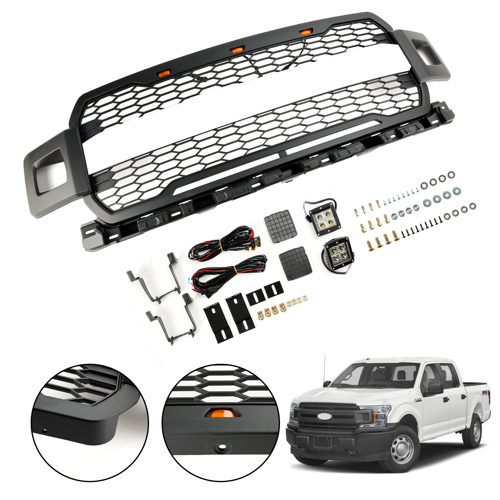 Ford F150 Super Duty 2018-2020 Med LED främre stötfångargrill