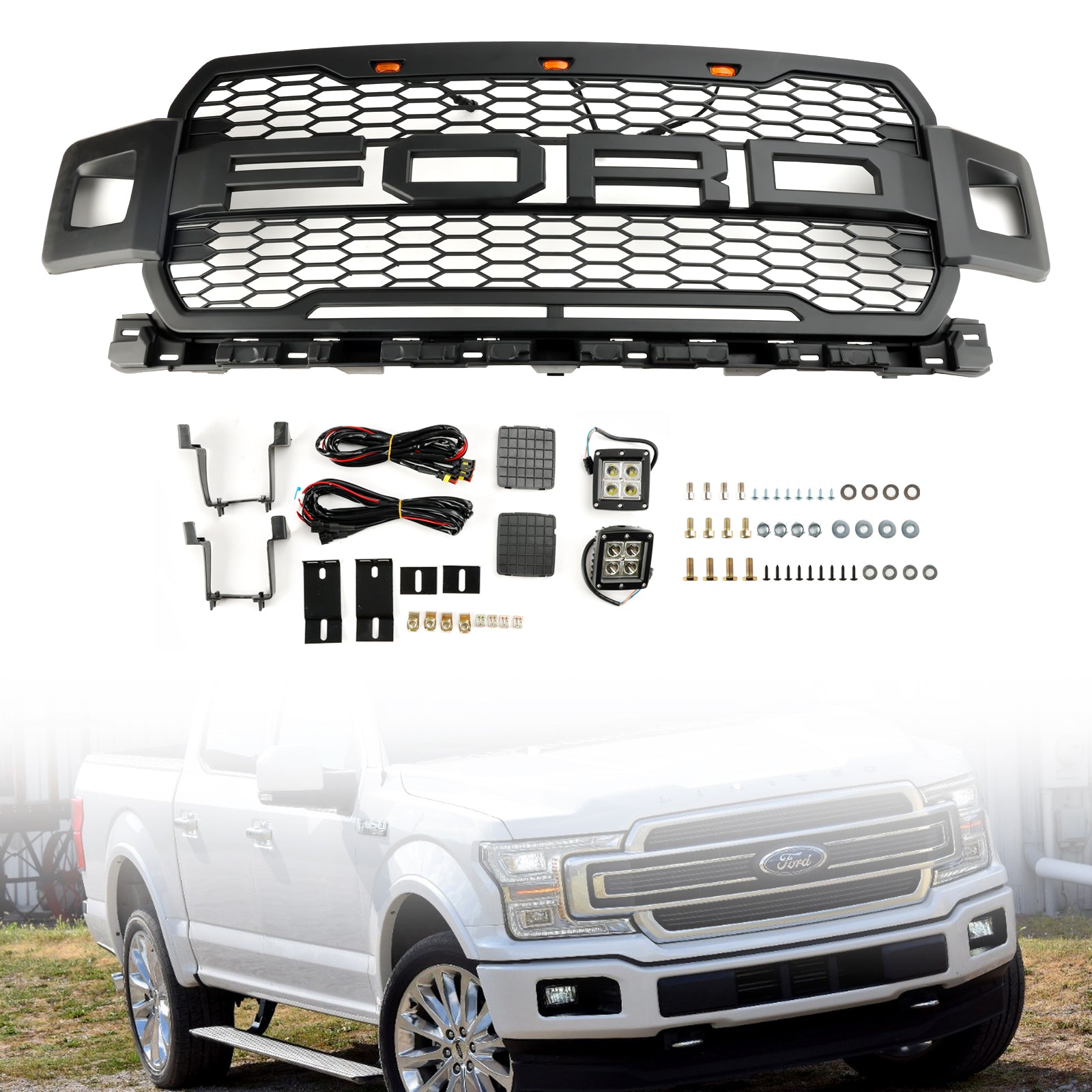 Ford F150 Ford F150 Super Duty Bumper Grill Grill avec LED