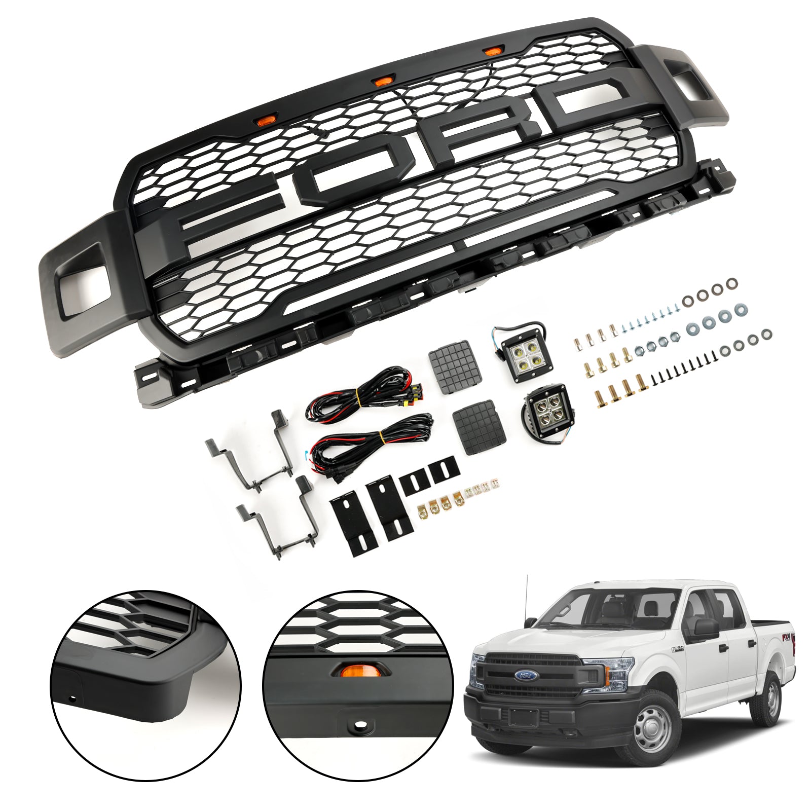Ford F150 Ford F150 Super Duty Bumper Grill Grill avec LED