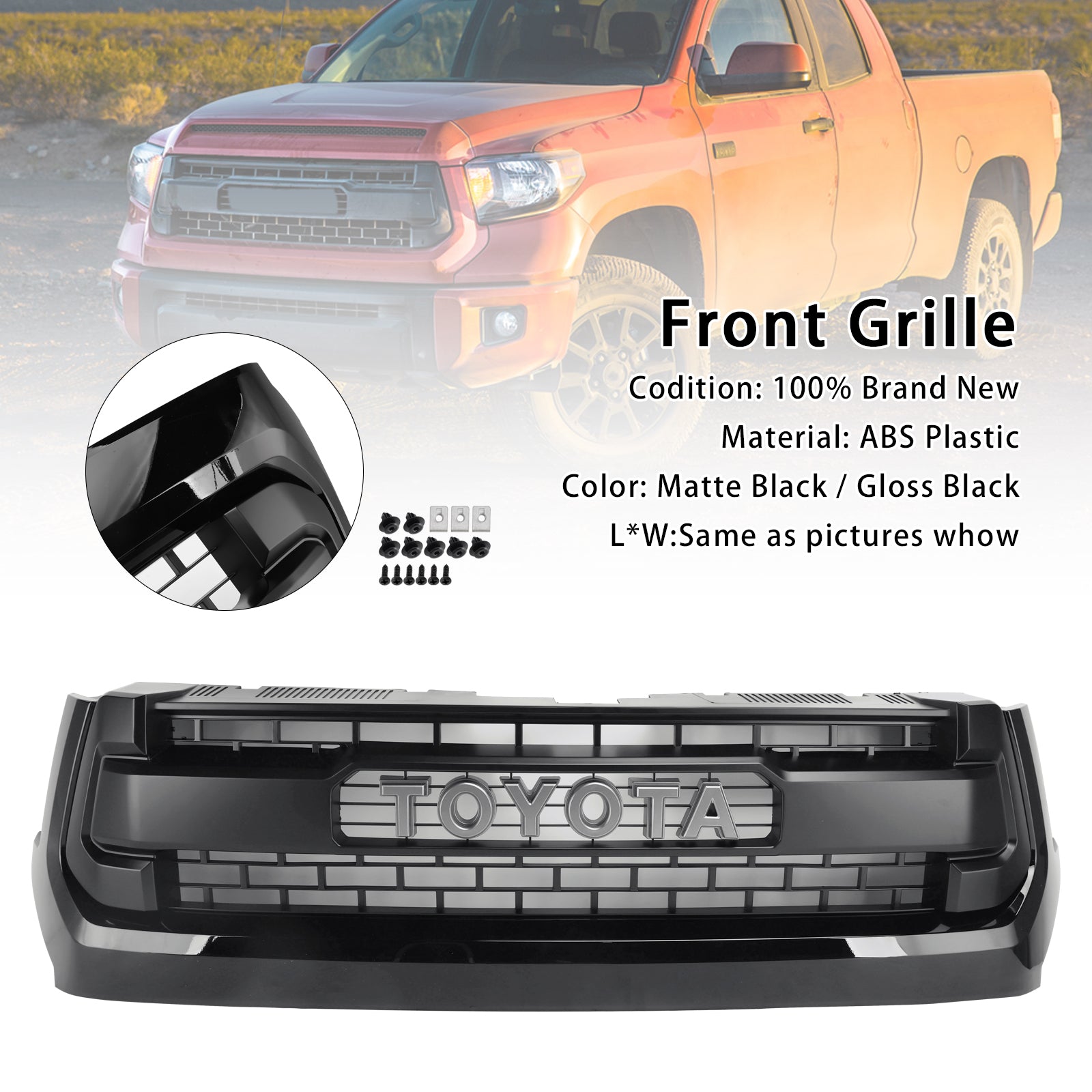 2014-2018 Toyota Tundra TRD PRO Black Honeycomb Front Grill Grille