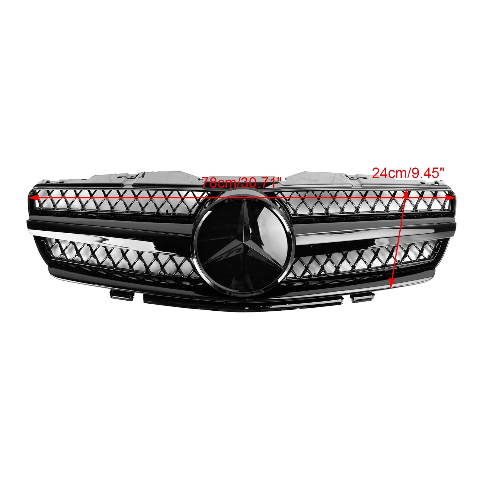 2003-2006 Mercedes R230 SL500 SL600 SL55 1 Fin Star Grille supérieure avant noire