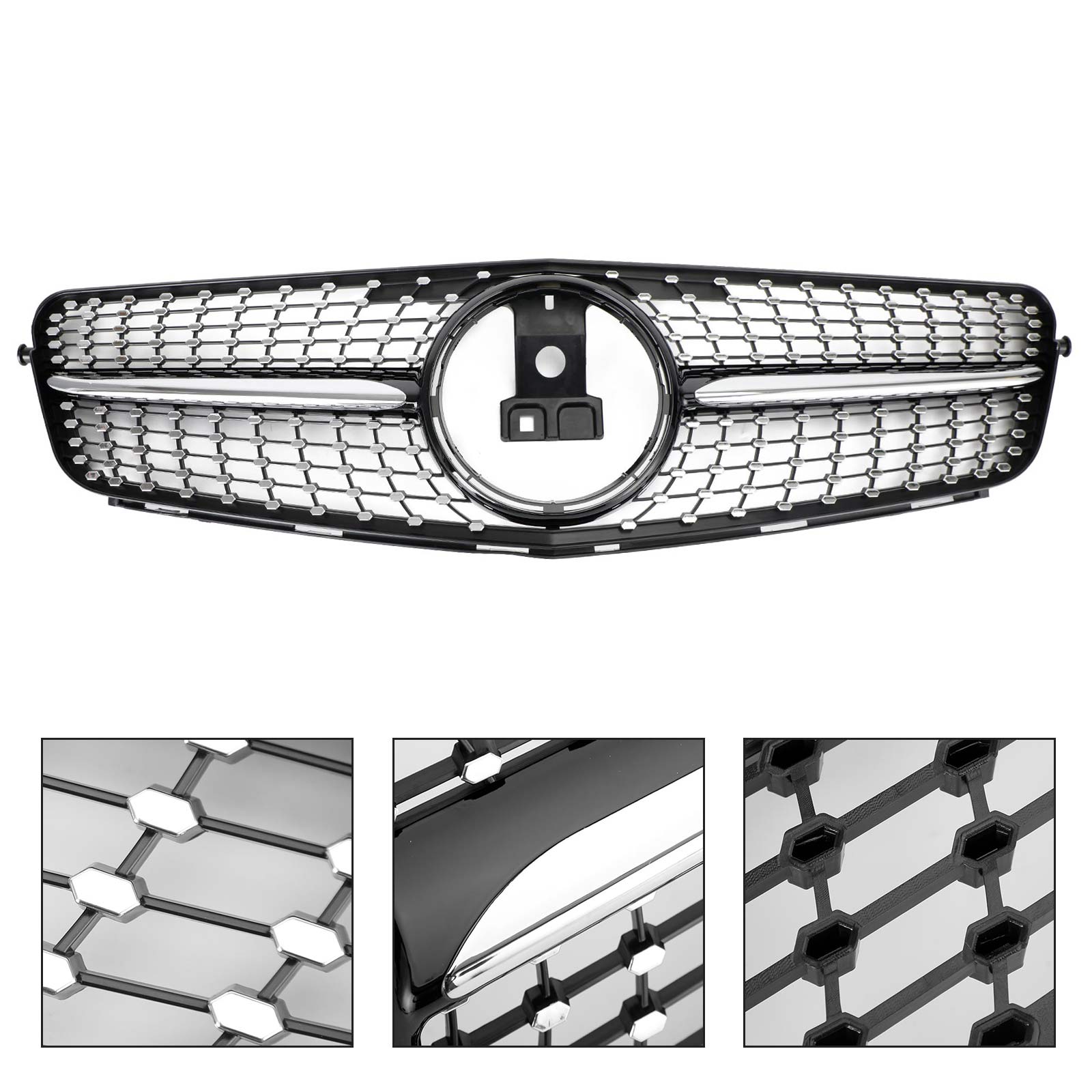 2008 2009 2010 2011 2012 2013 2014 Benz C-klass (W204C180 C200 C250 C350 Frontgrill Grill Svart Krom Generisk
