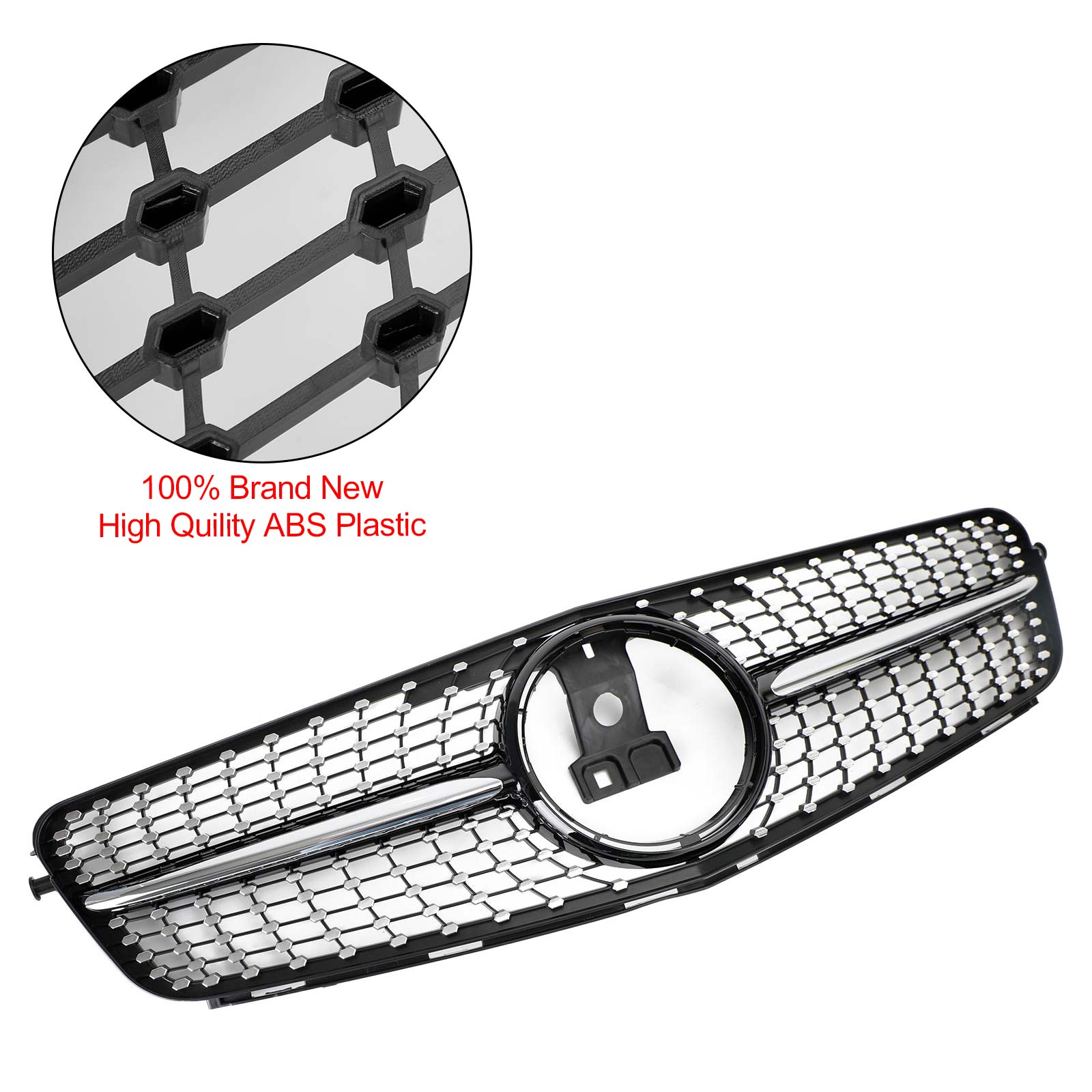 2008-2014 Benz C-Class (W204) C180 C200 C250 C350 Front Grille Grill Black Chrome Generic