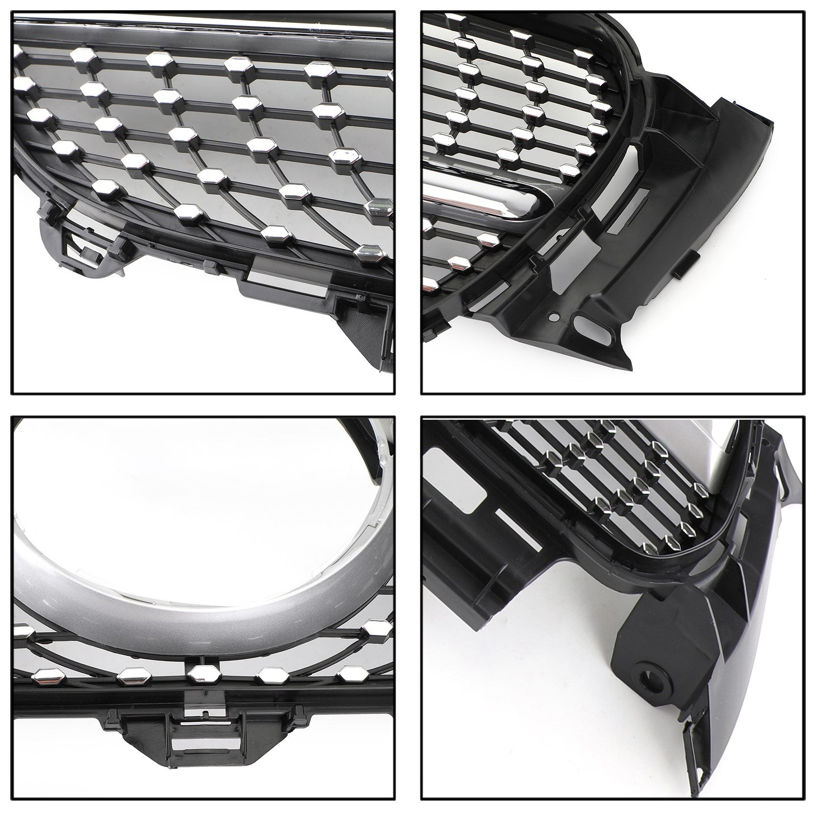 2017-2018 Benz E400 e AMG E43 Sports Sports Only Diamond Silver Border Front Grille Grill
