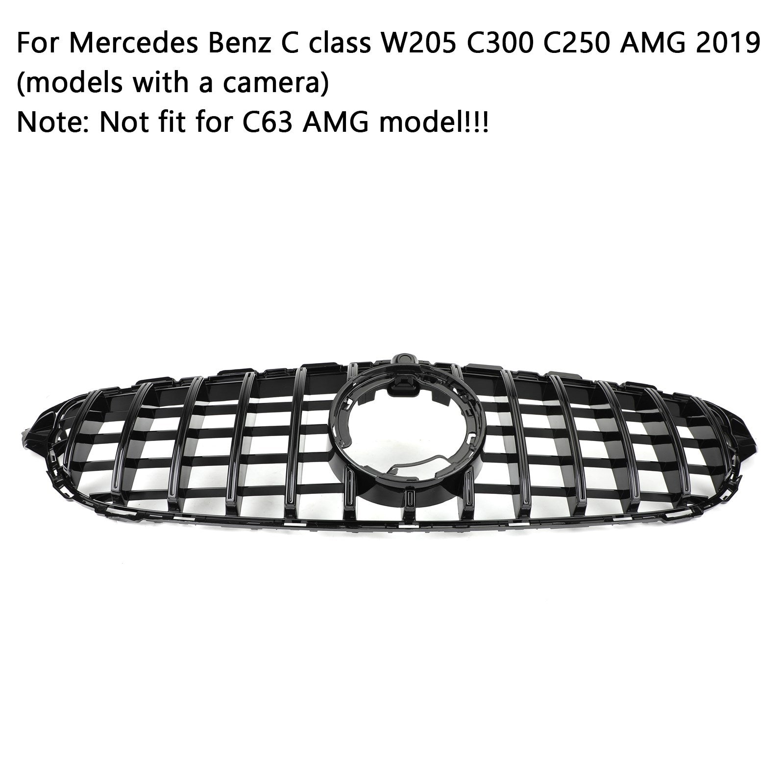 2019-2021 Mercedes Benz C class W205 C300 C250 AMG (models with a camera) GTR Style Grill Grille W/Camera Generic