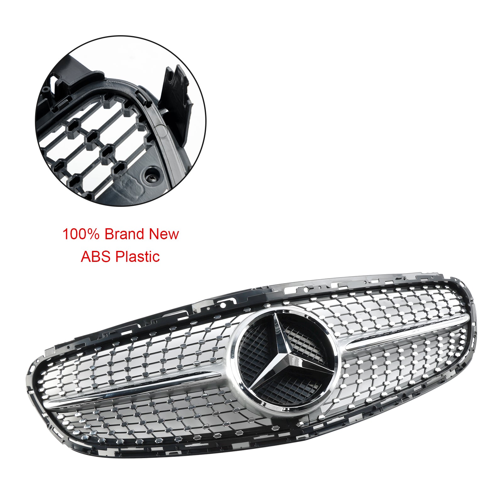 Grille de pare-chocs avant en diamant pour Mercedes Classe EW212 2013-2016 Refonte