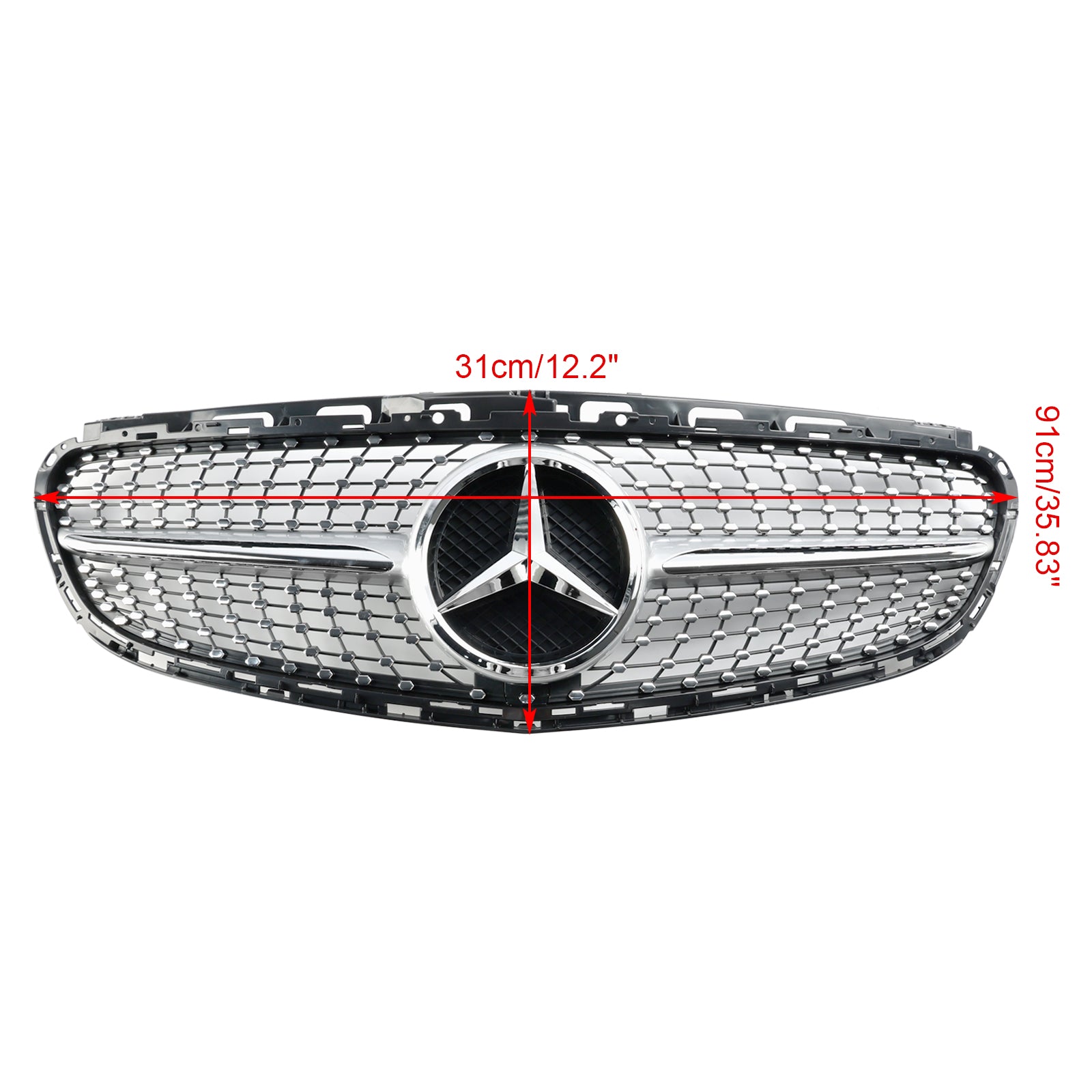 Grille de pare-chocs avant en diamant pour Mercedes Classe EW212 2013-2016 Refonte