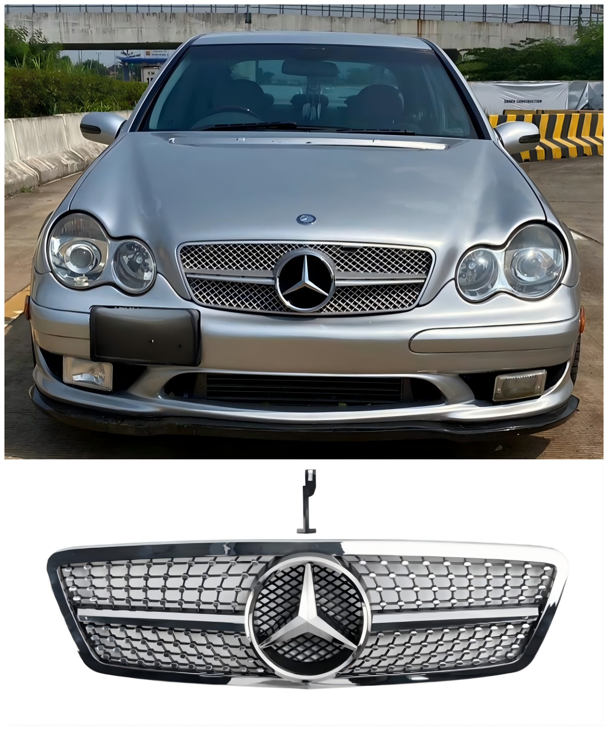 Mercedes uit 2001-2007 W203 C230 C320 C240 ​​Voorbumper Nier Grille Grille