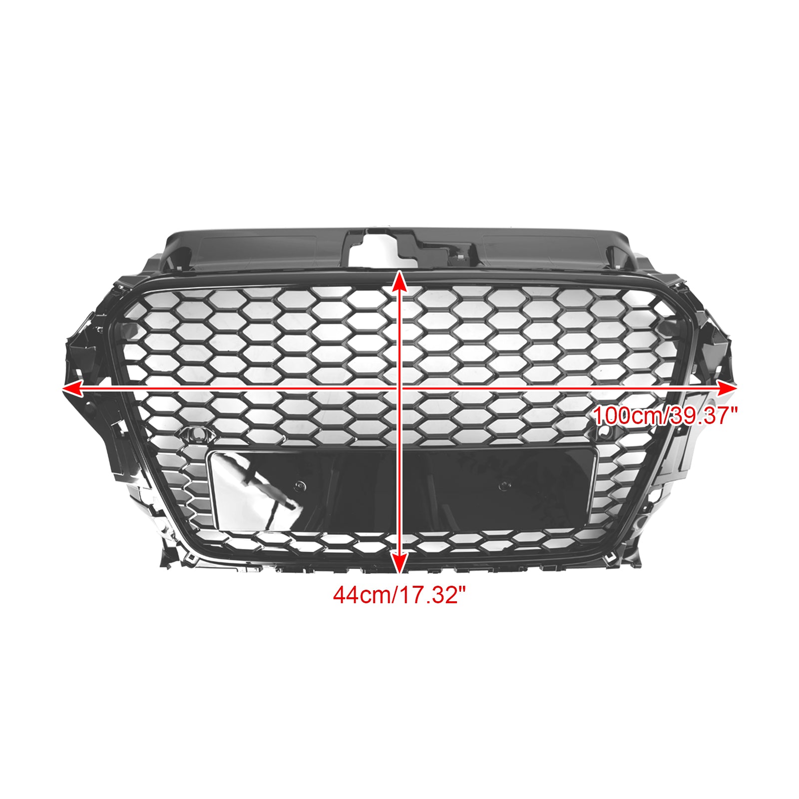 Audi A3 S3 2013-2016 RS3 Style Front Hood Honeycomb Bumper Grille Grill Black
