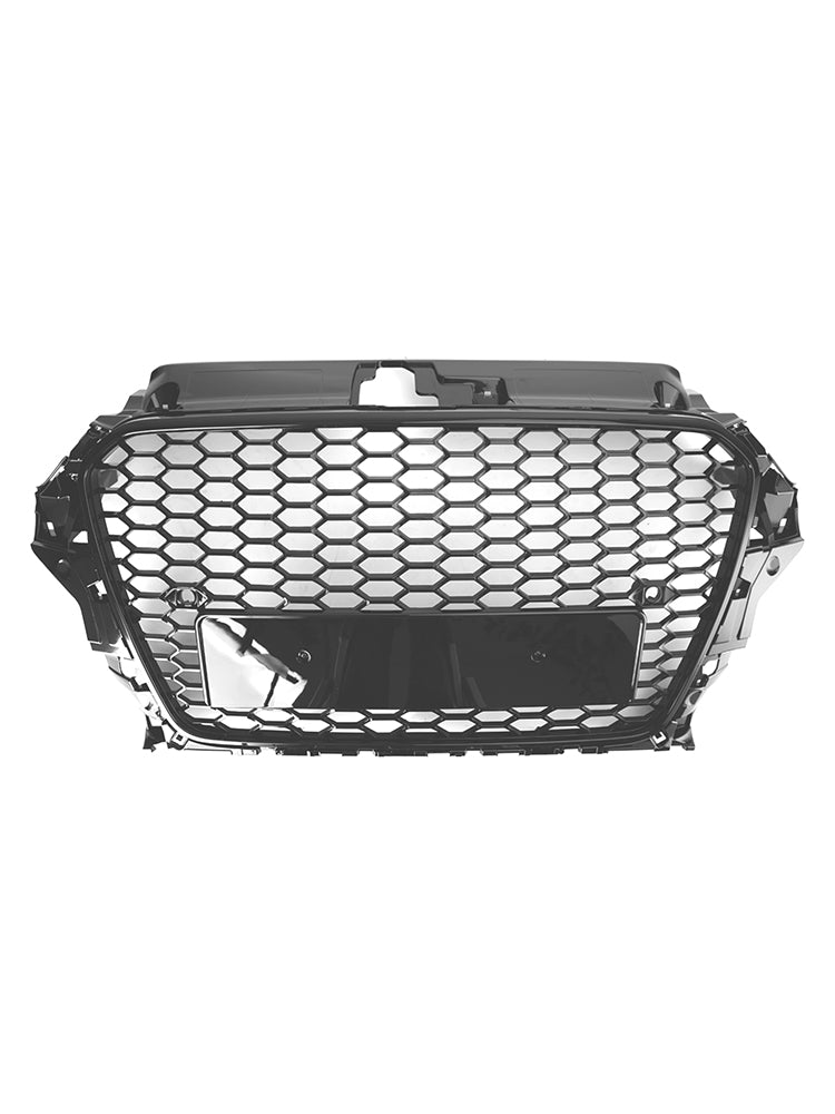 Audi A3 S3 2013-2016 RS3 Style Front Hood Honeycomb Bumper Grille Grill Black