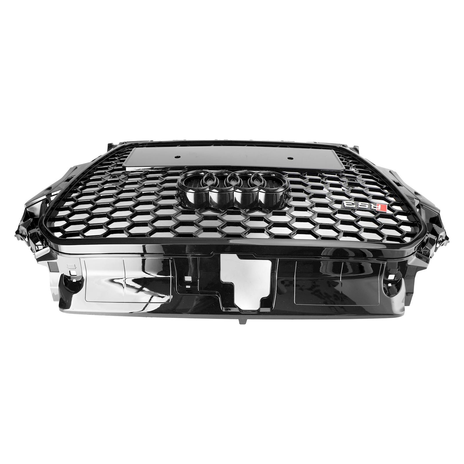 RS3-stijl honingraat voorbumpergrille voor Audi A3 S3 2013-2016 glanzend zwart