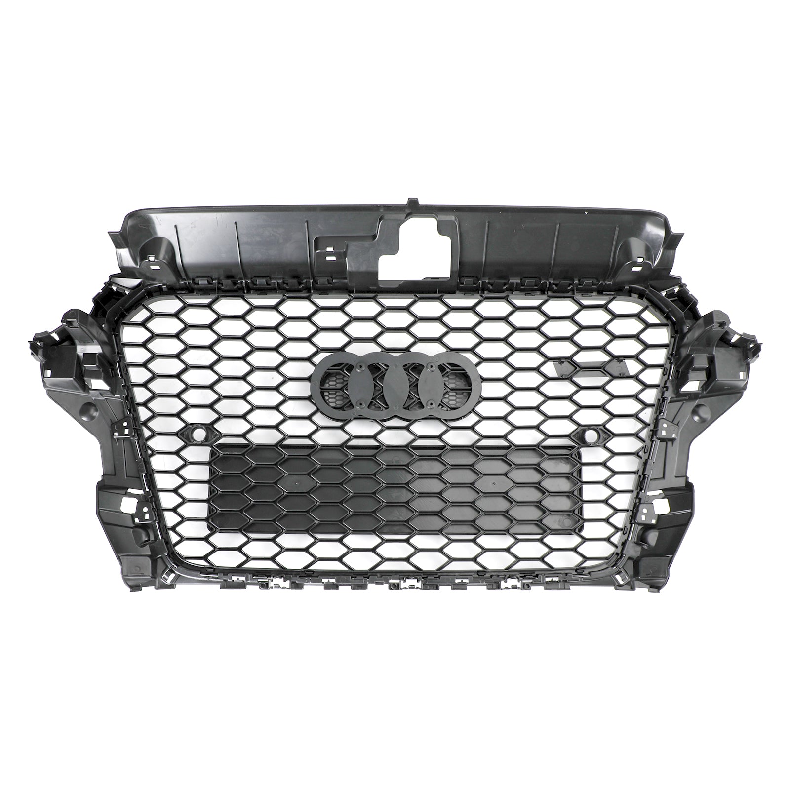 RS3-stijl honingraat voorbumpergrille voor Audi A3 S3 2013-2016 glanzend zwart