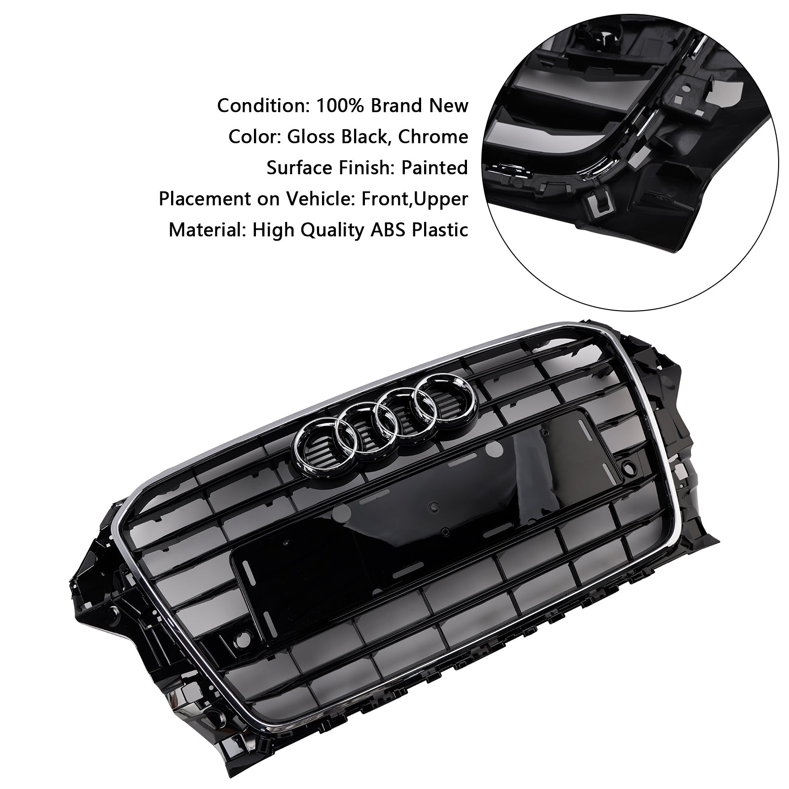 2013 2014 2015 2016 Audi A3 S3 S3 Style Front Bumper Grille Grill 8V3853651 Chrome