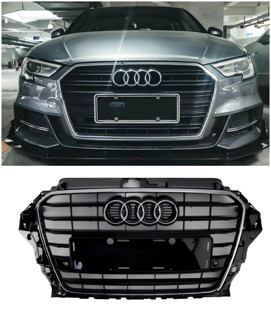 2013 2014 2015 2016 Audi A3 S3 S3 Style Front Bumper Grille Grill 8V3853651 Chrome