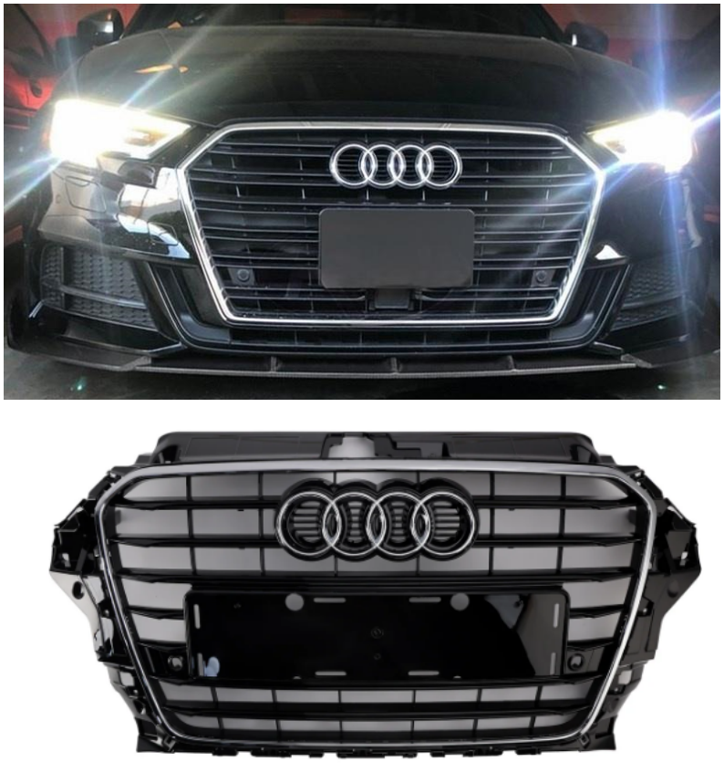 2013 2014 2015 2016 Audi A3 S3 S3 Style Front Bumper Grille Grill 8V3853651 Chrome