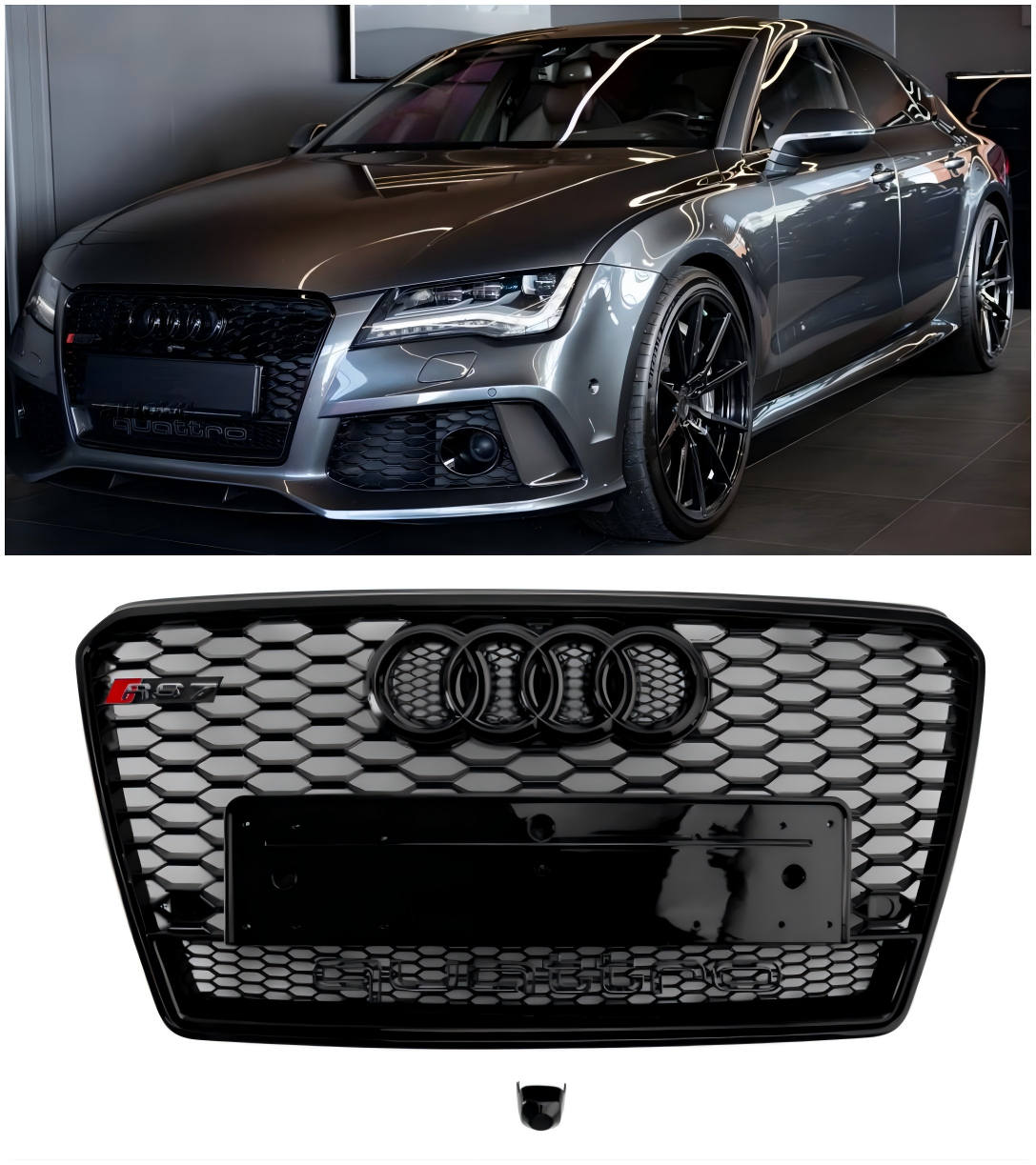 Audi A7/S7 2012-2015 RS7 Style Honeycomb Mesh Front Grille Grill Black