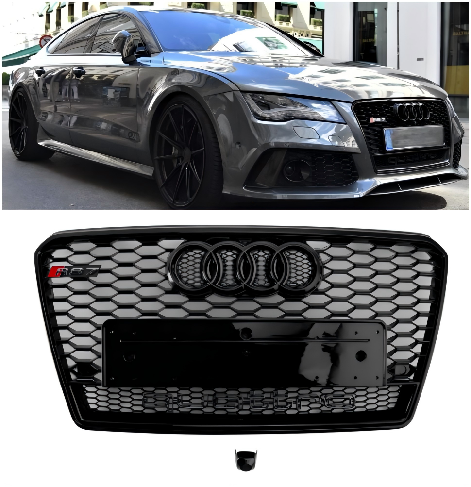 Audi A7/S7 2012-2015 RS7 Style Honeycomb Mesh Front Grille Grill Black