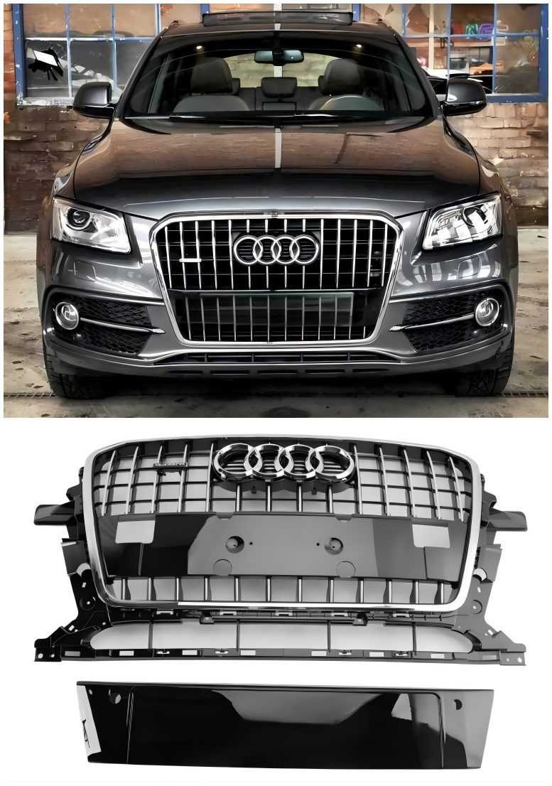 2013-2017 Audi Q5 SQ5 8R Chrome Front Mesh Sport Hex Grille Grill