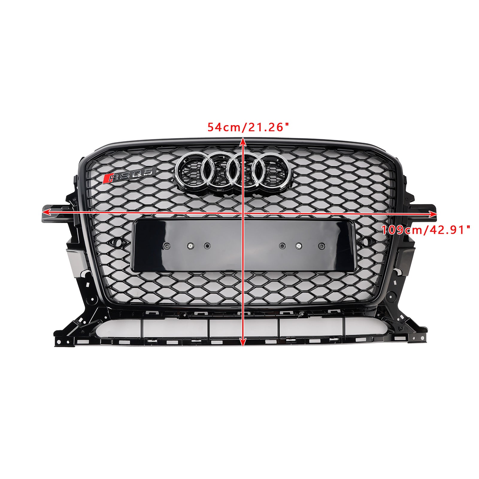 2013-2017 Audi Q5 SQ5 Parrilla de parachoques delantero en forma de panal, color negro brillante