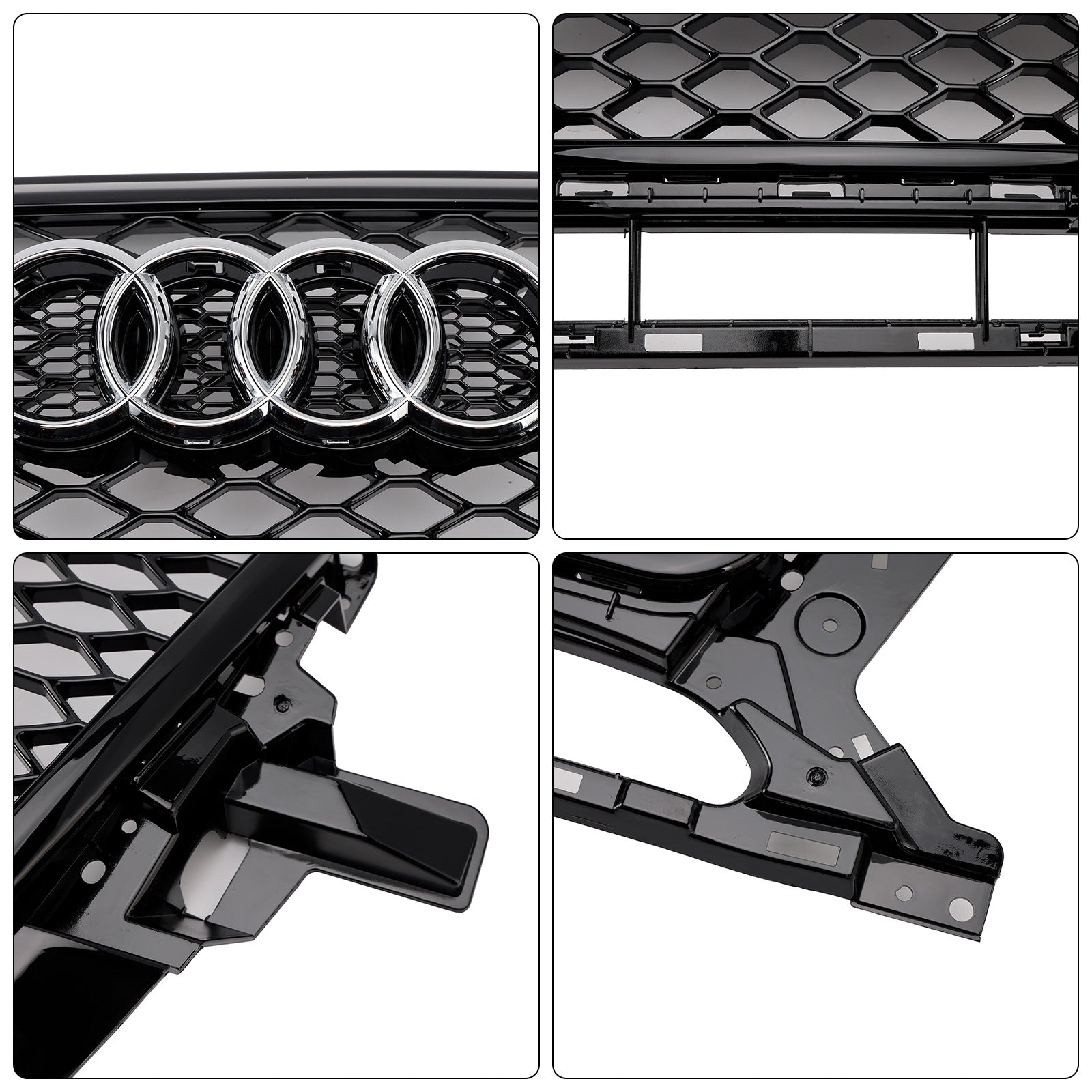 2013-2017 Audi Q5 SQ5 Parrilla de parachoques delantero en forma de panal, color negro brillante