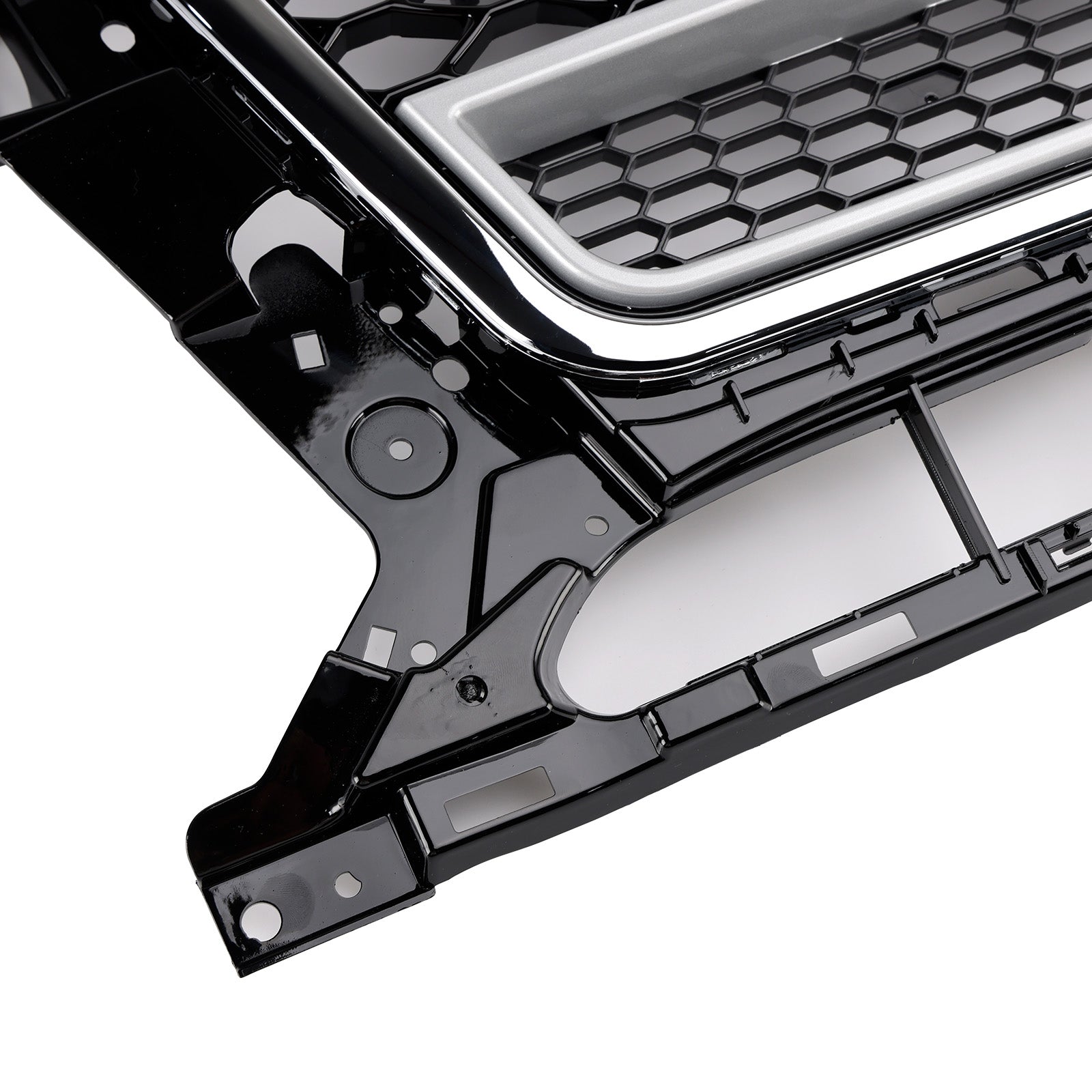 Parrilla de parachoques delantera tipo panal para Audi Q5 2013-2017, cromada/negra