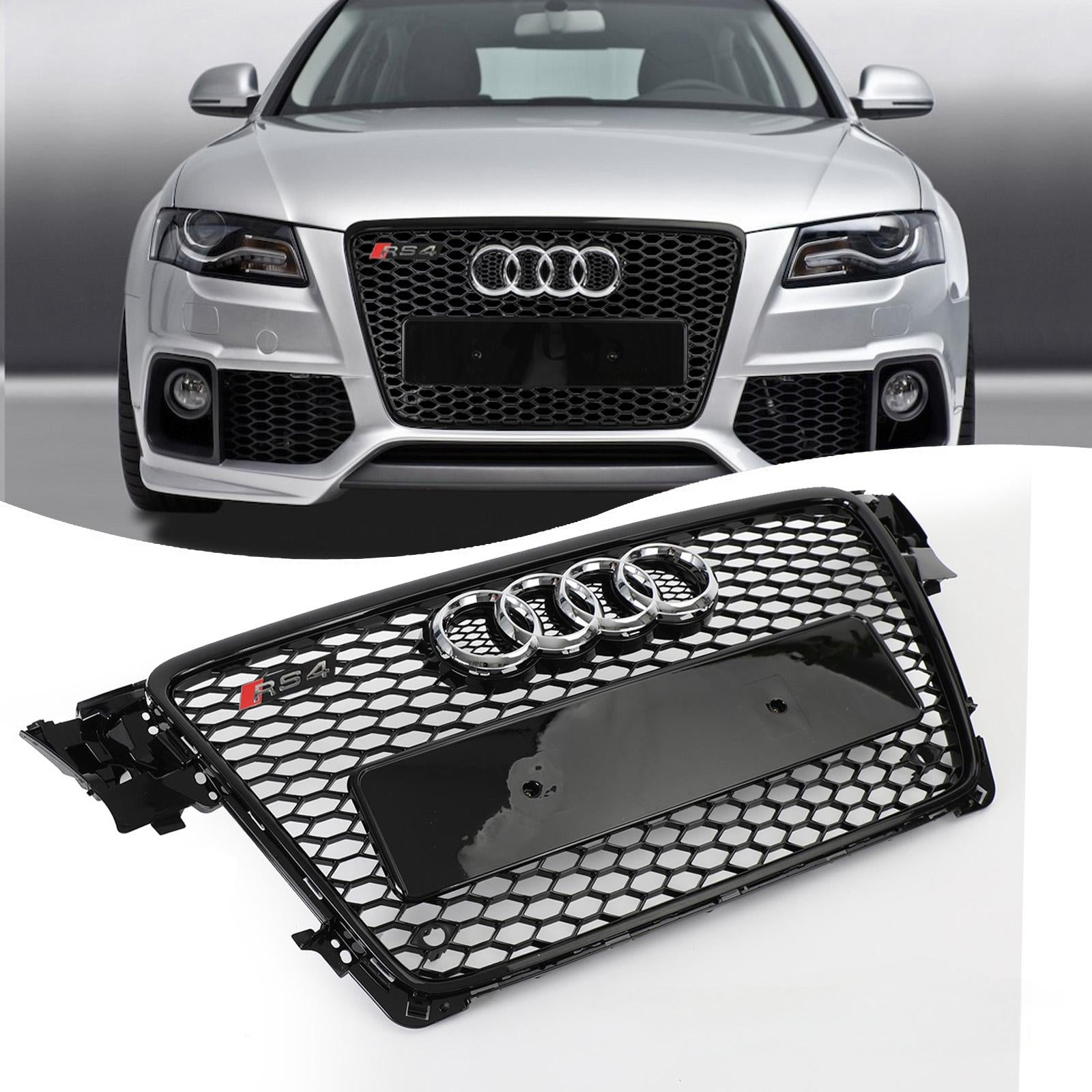 2009 2010 2011 2012 Audi A4/S4 B8 RS4 Style Honeycomb Sport Mesh Hex Grille Grill Black