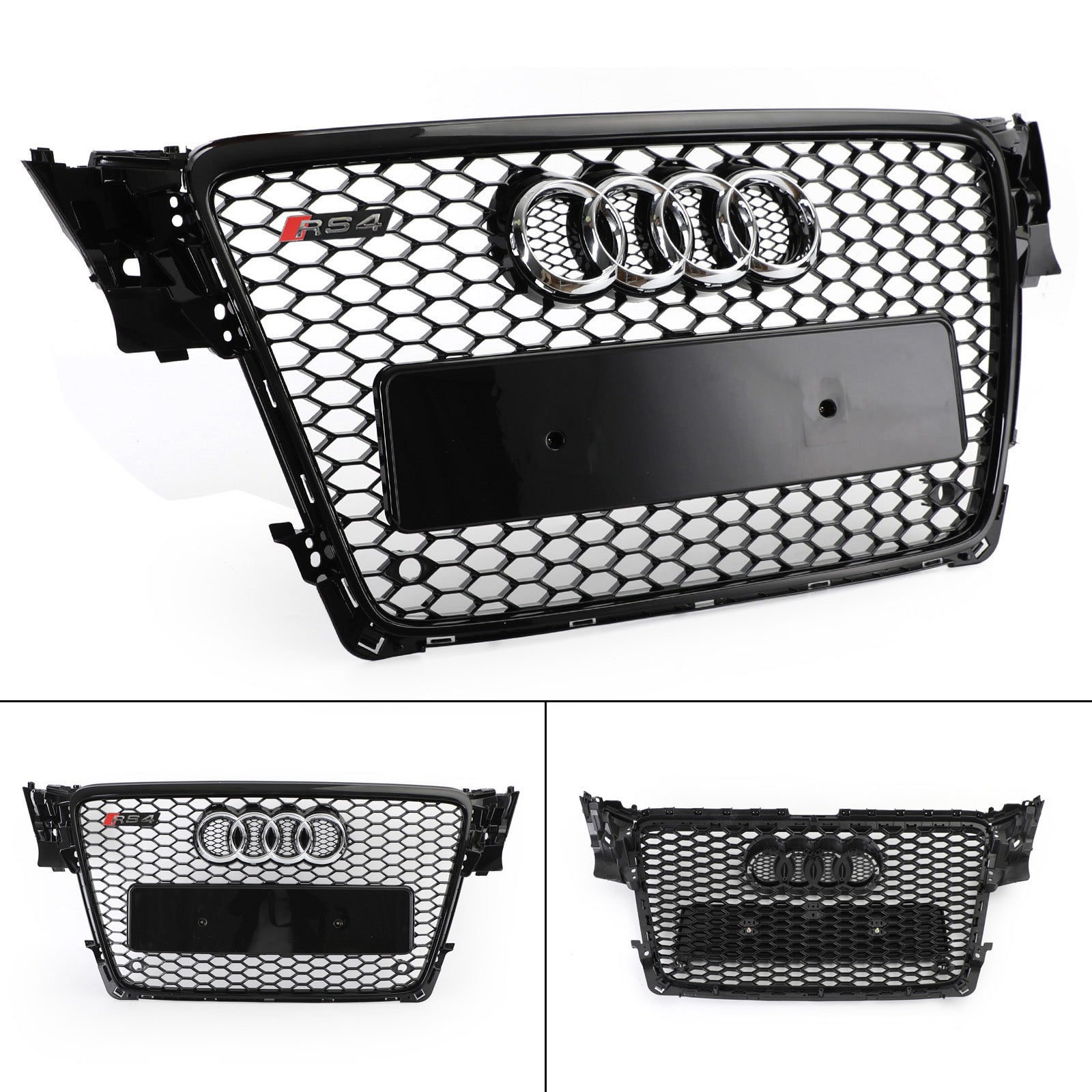 2009 2010 2011 2012 Audi A4/S4 B8 RS4 Style Honeycomb Sport Mesh Hex Grille Grill Black