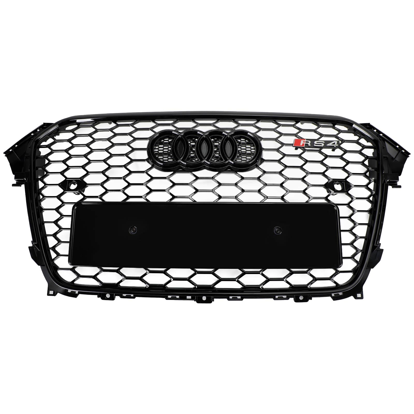 RS4 Stijl Mesh Voorbumper Grille Grill Fit Audi A4 S4 2013-2016 Glanzend Zwart