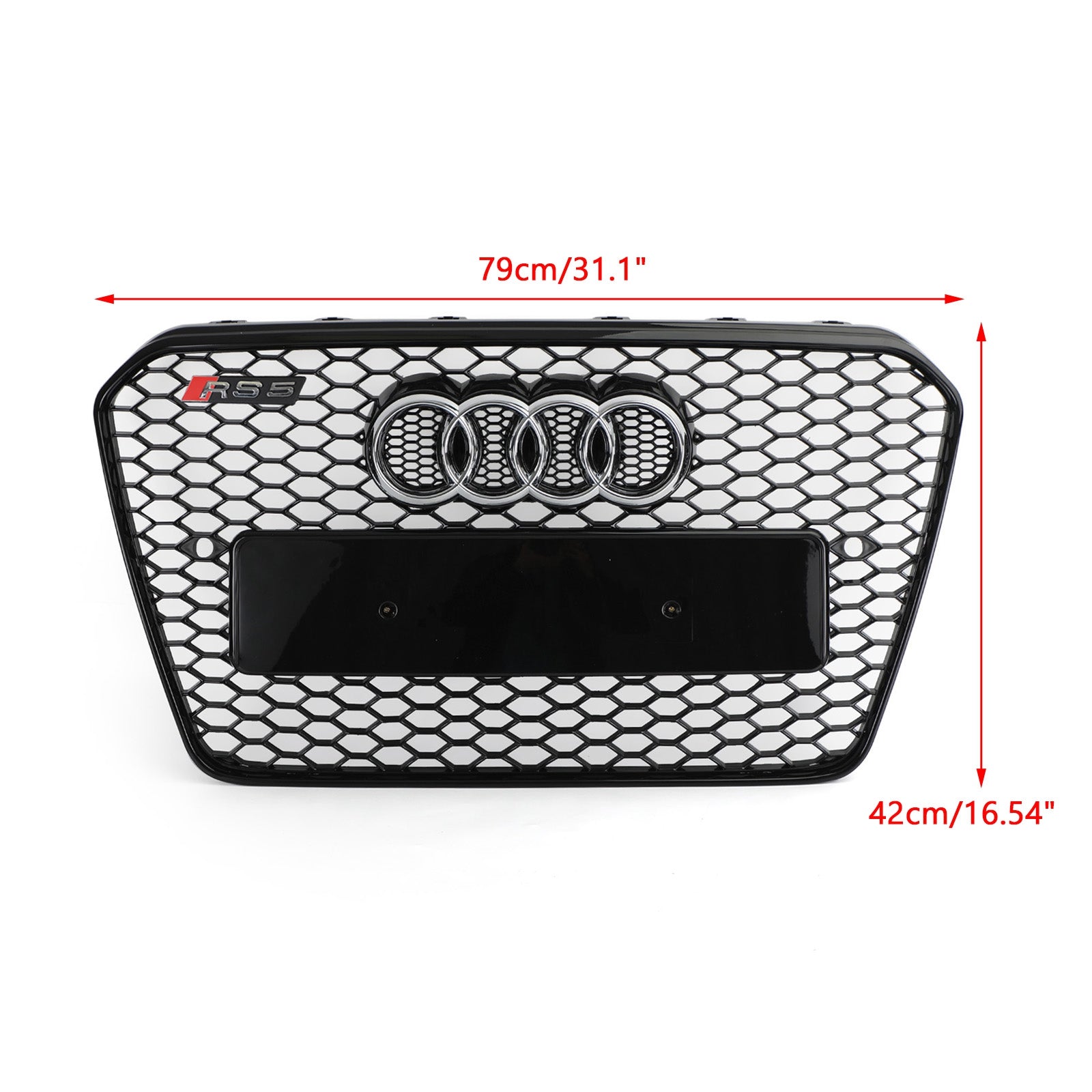 RS5 Style Honeycomb Hex Mesh Front Bumper Grille Fit Audi A5 S5 B8.5 2013-2016