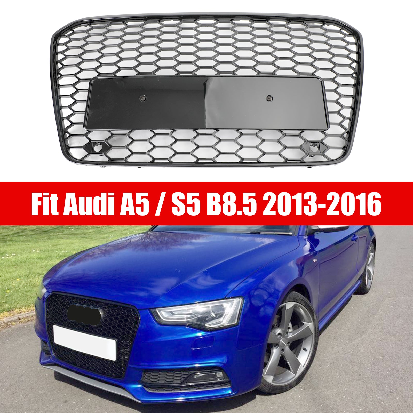 RS5 estilo favo de mel grade de pára-choques dianteiro FIT AUDI A5 S5 B8.5 2013-2016