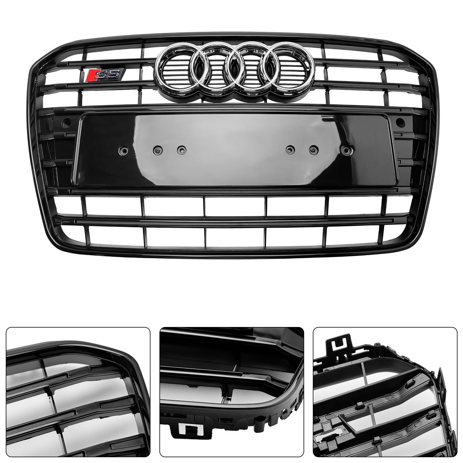 2012-2015 Audi A5 S5 B8.5 S5 Style Front Bumper Grille Grill Black