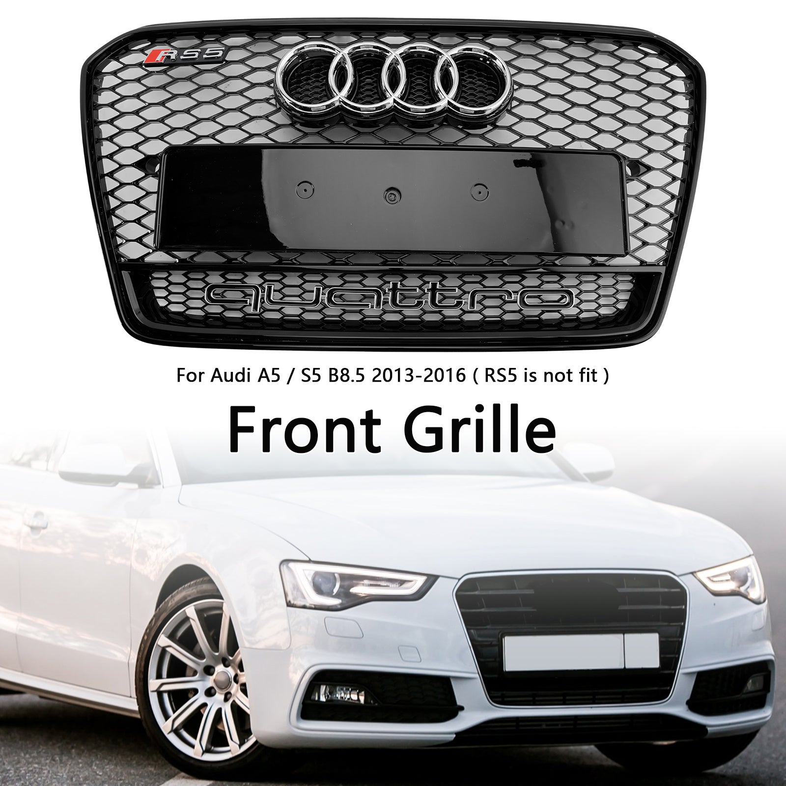 2013 2014 2015 2016 Audi A5 S5 B8.5 RS5 Style Grille de pare-chocs avant en nid d'abeille