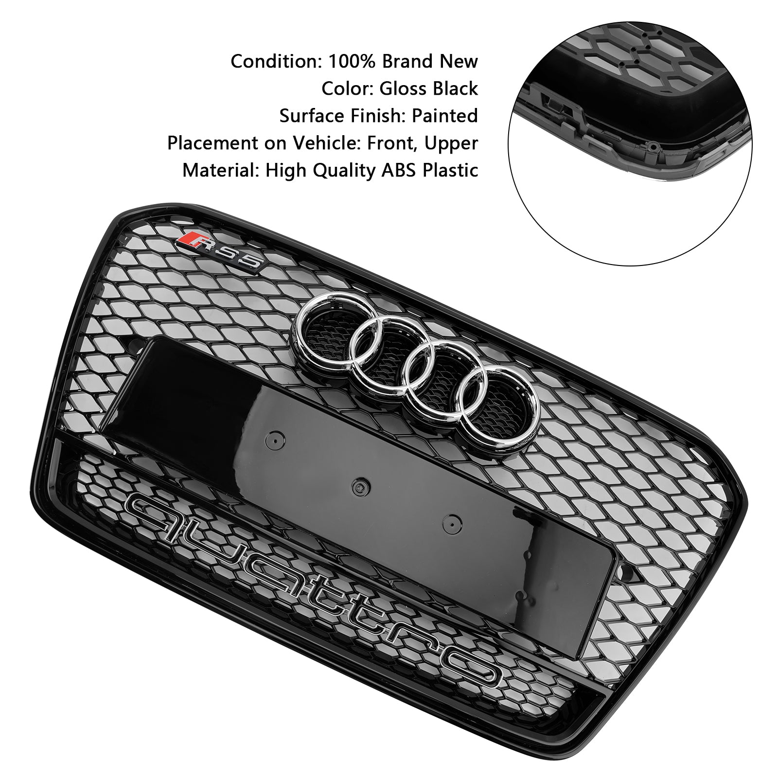 2013 2014 2015 2016 Audi A5 S5 B8.5 RS5 Style Grille de pare-chocs avant en nid d'abeille
