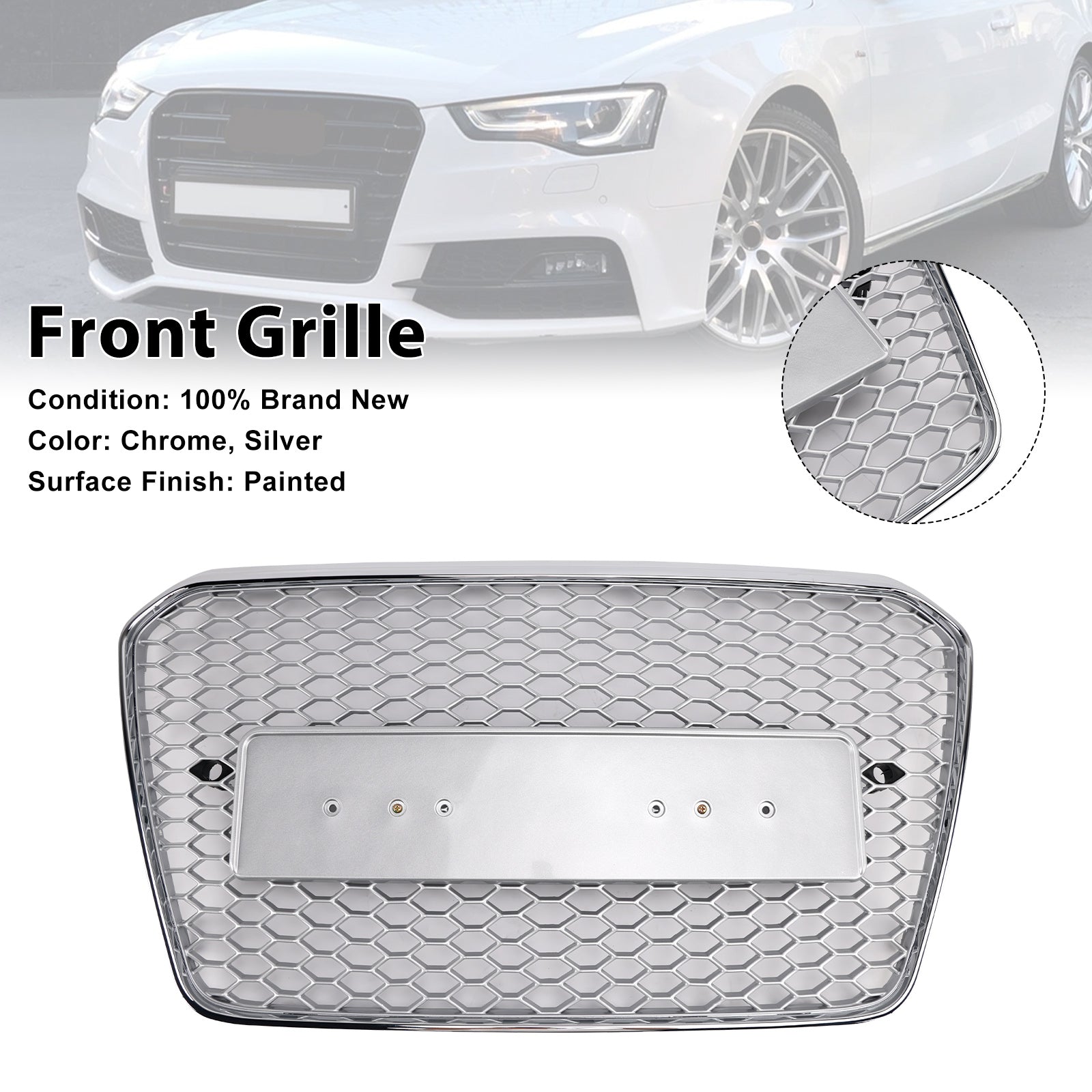 Parrilla de parachoques delantero tipo panal estilo Audi A5 S5 B8.5 RS5 2013-2016
