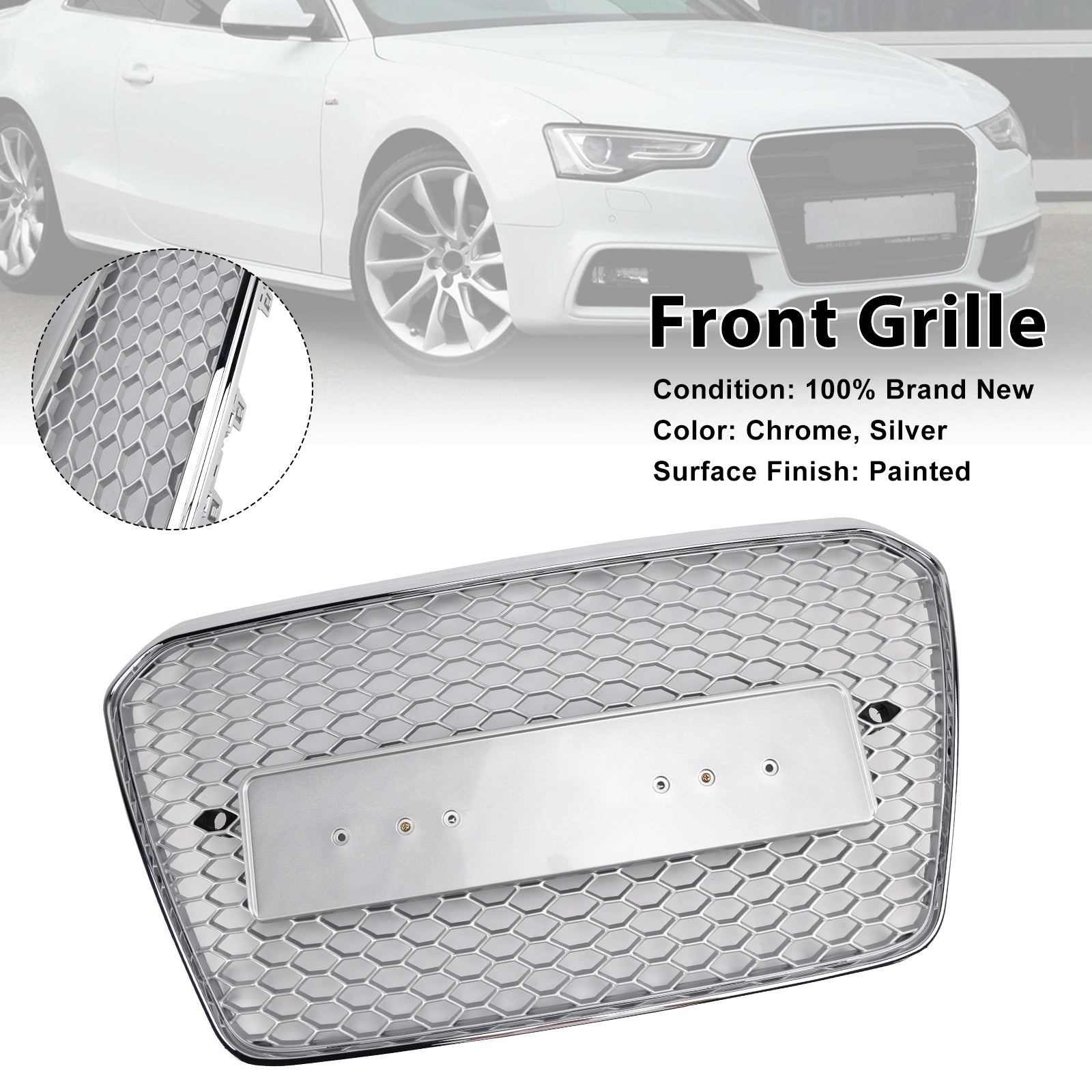 Parrilla de parachoques delantero tipo panal estilo Audi A5 S5 B8.5 RS5 2013-2016